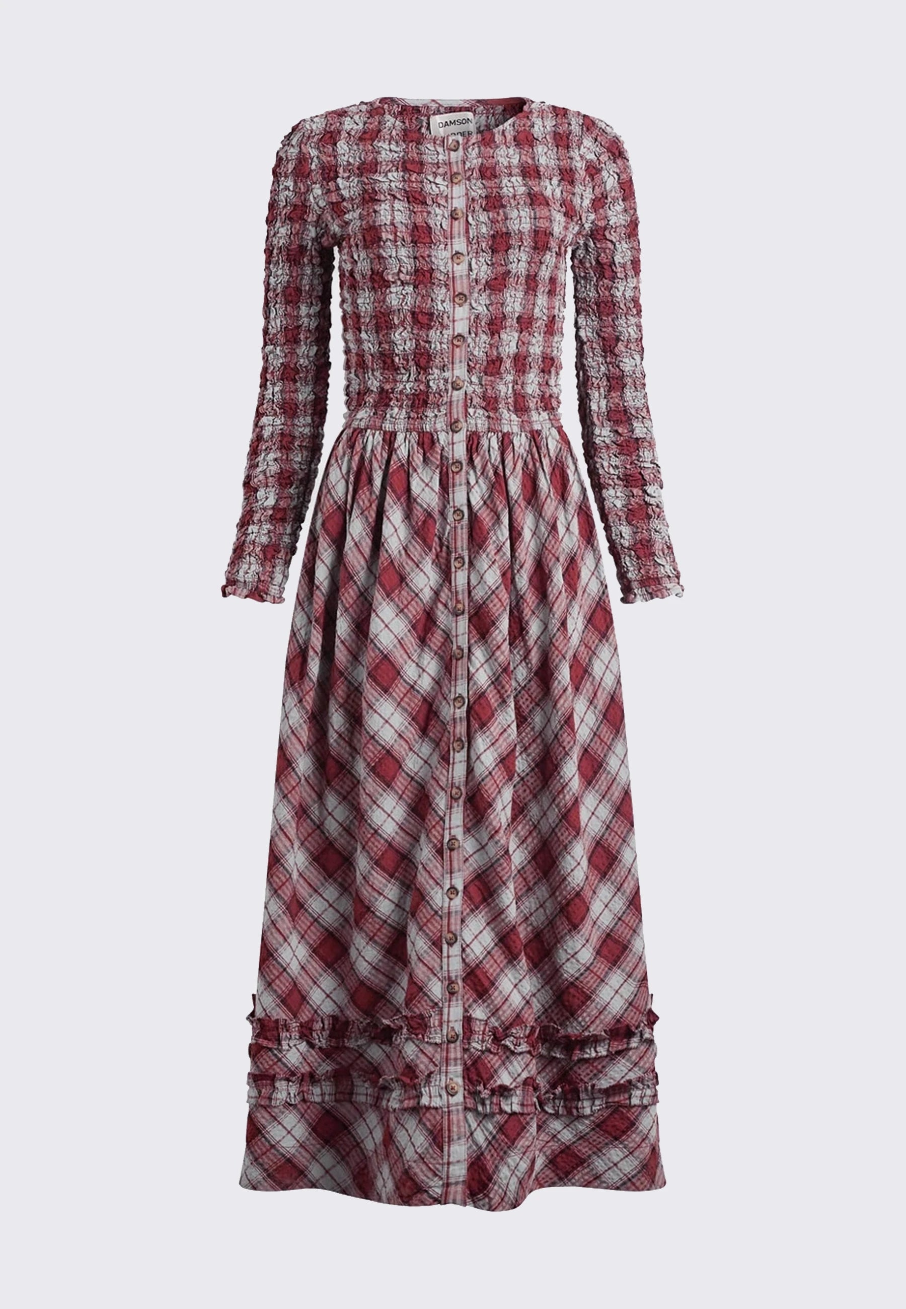 Damson Madder | Buy Posey Cardi Midi Dress - Blue Fog Multi Check online