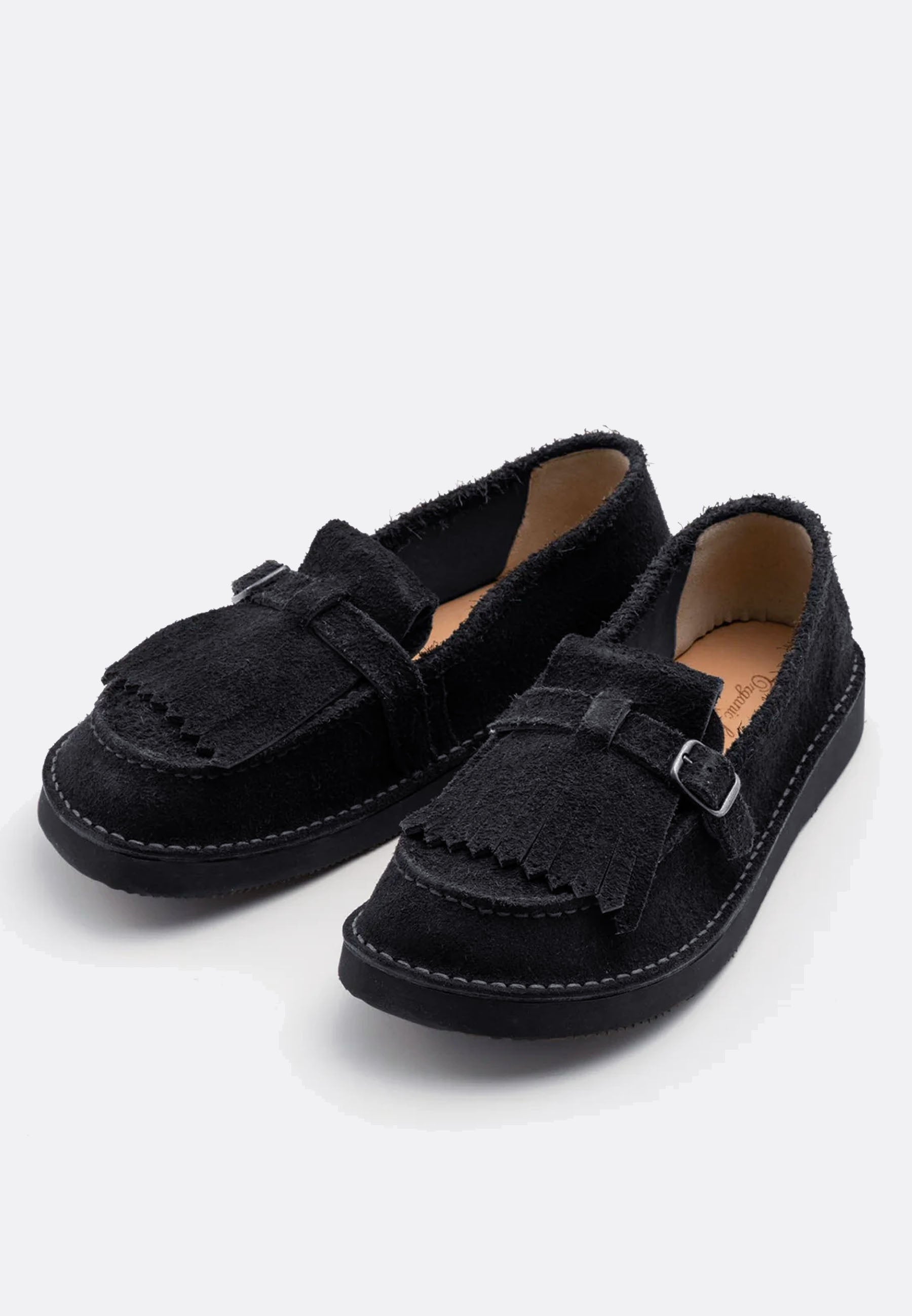Organic Handloom | Buy Sevres Kiltie - Black Suede online | Good