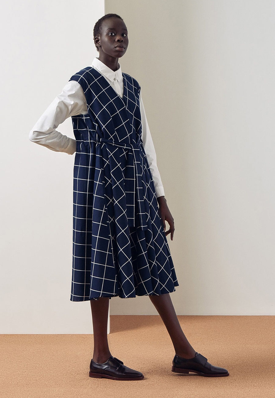 Kowtow Notebook Dress - check Good As Gold Kowtow Notebook Dress - check Good As Gold
