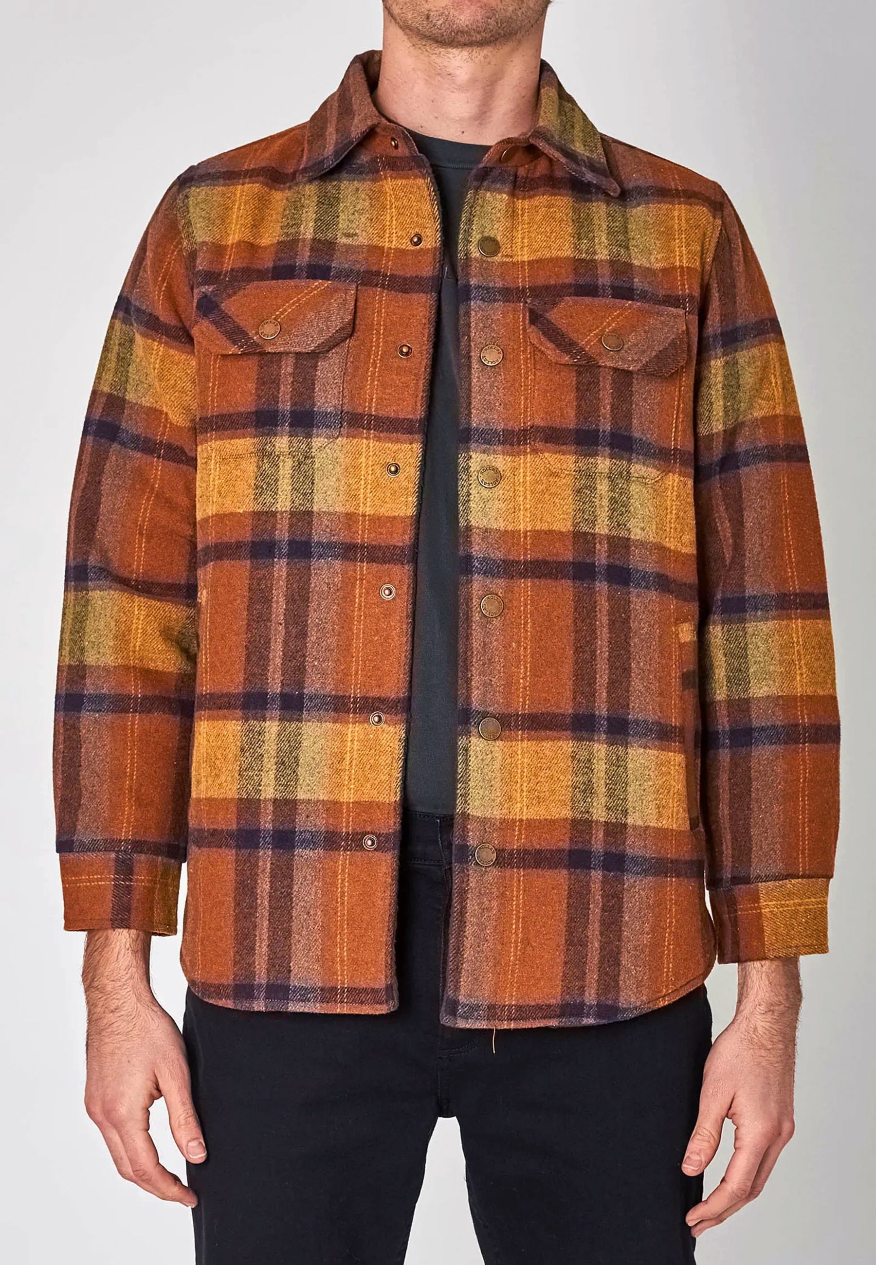 Rollas Buy Men At Work Check Shacket brown check online Good As Gold  NZ