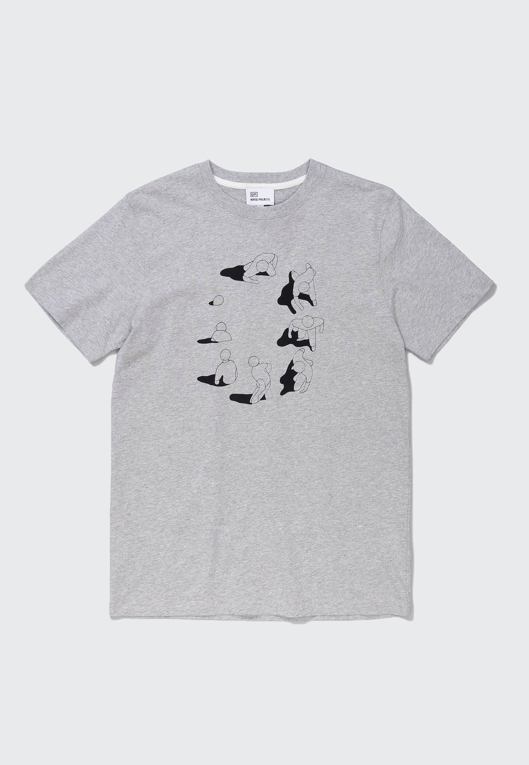 GM x NP Niels Circle Logo T-Shirt - light grey melange - Good As Gold, image size:1800x2600