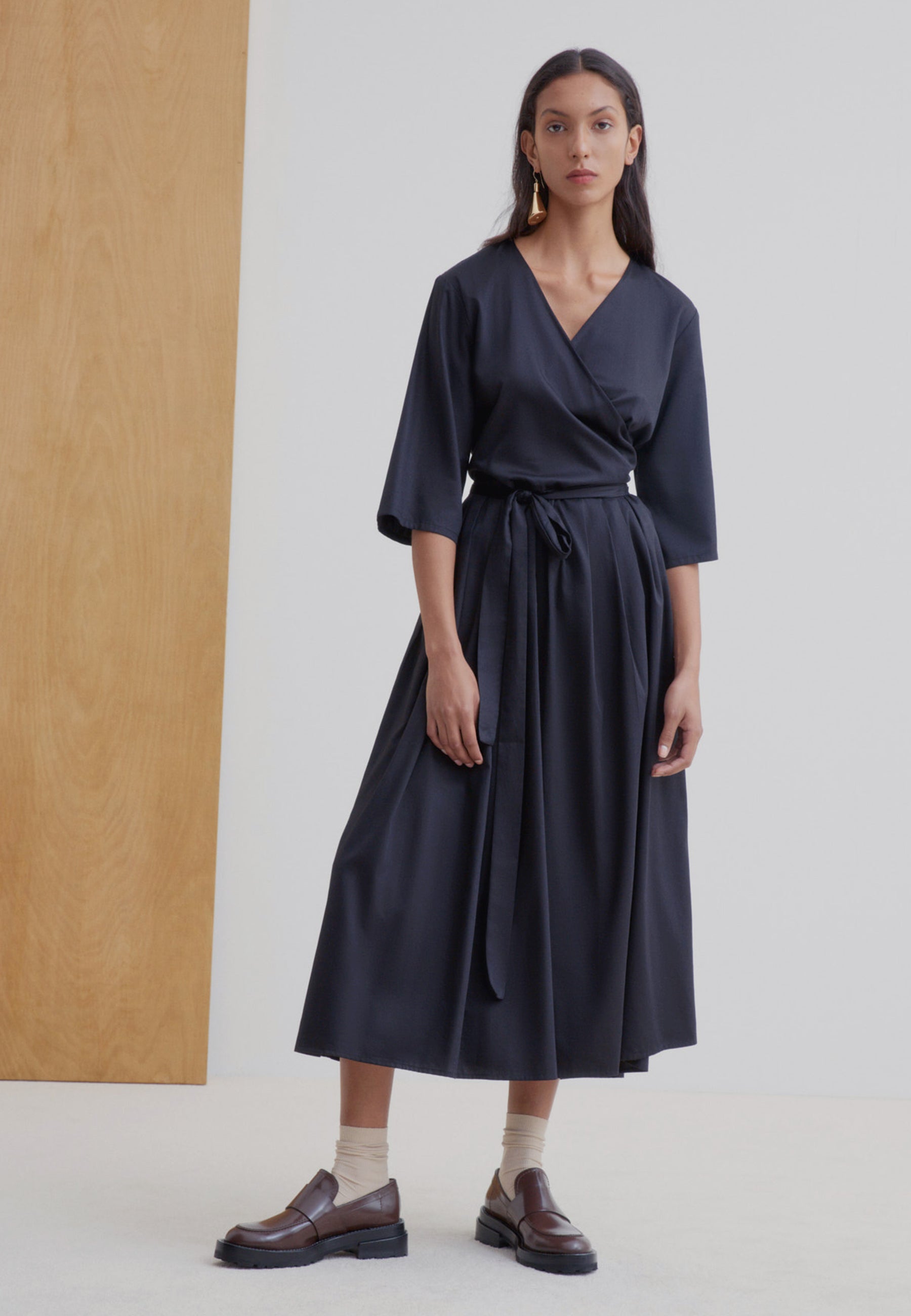 Kowtow Buy Nico Wrap Dress black Online Good As Gold, NZ
