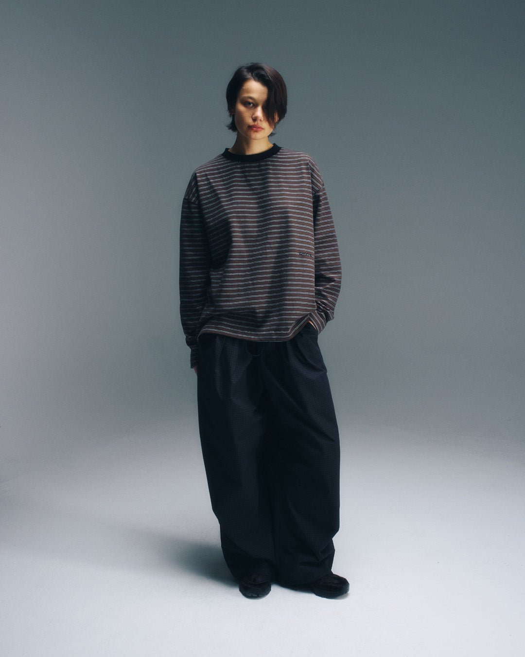 Striped Kerferd LS Tee - Brown