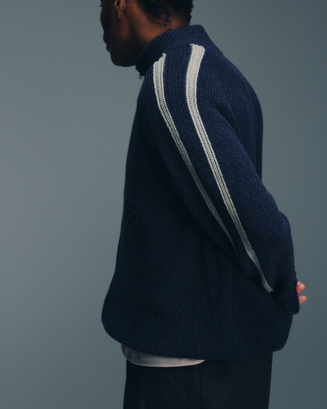 Wolfe Zip Knit - Navy