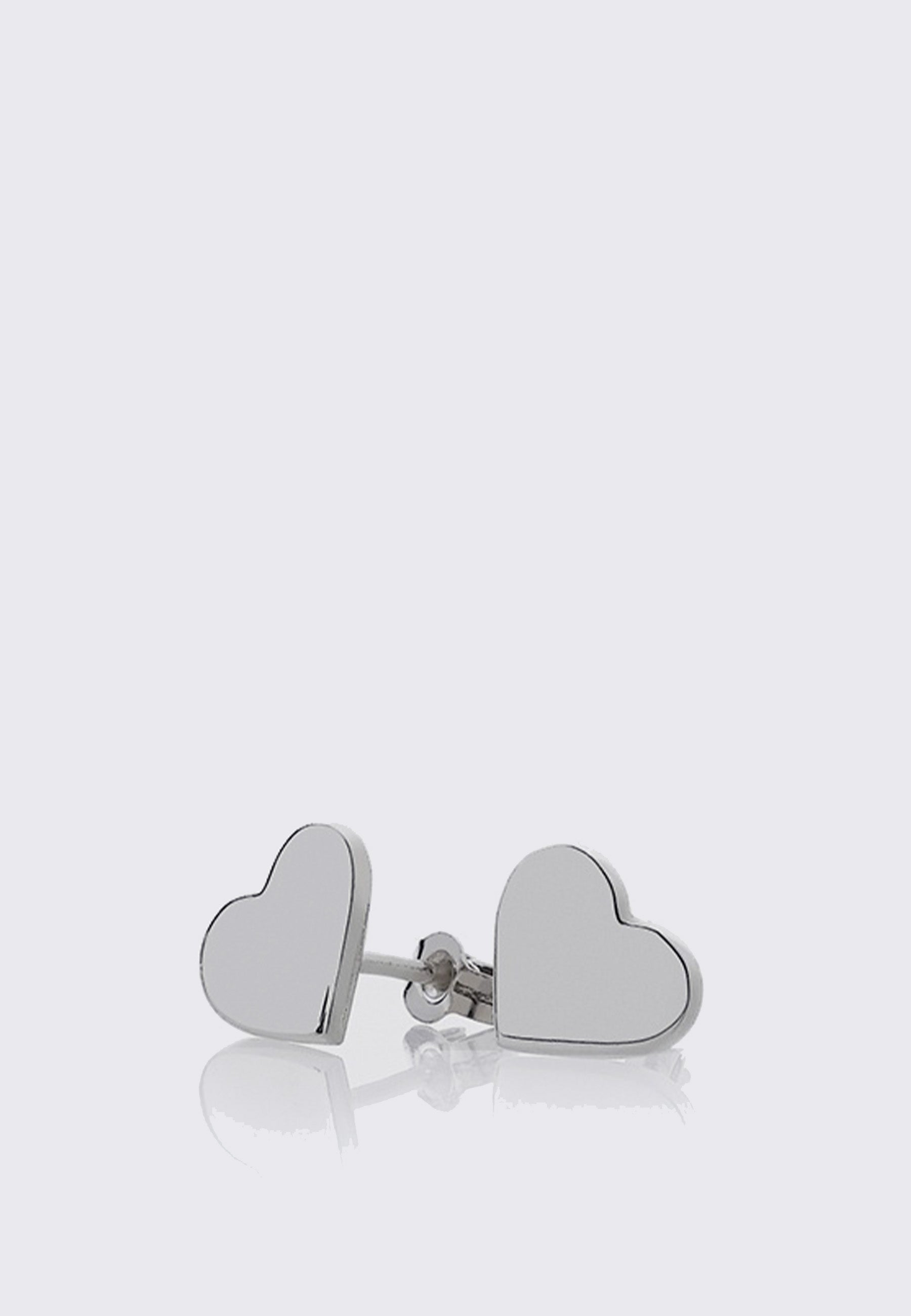 Heart Stud Earrings - Silver