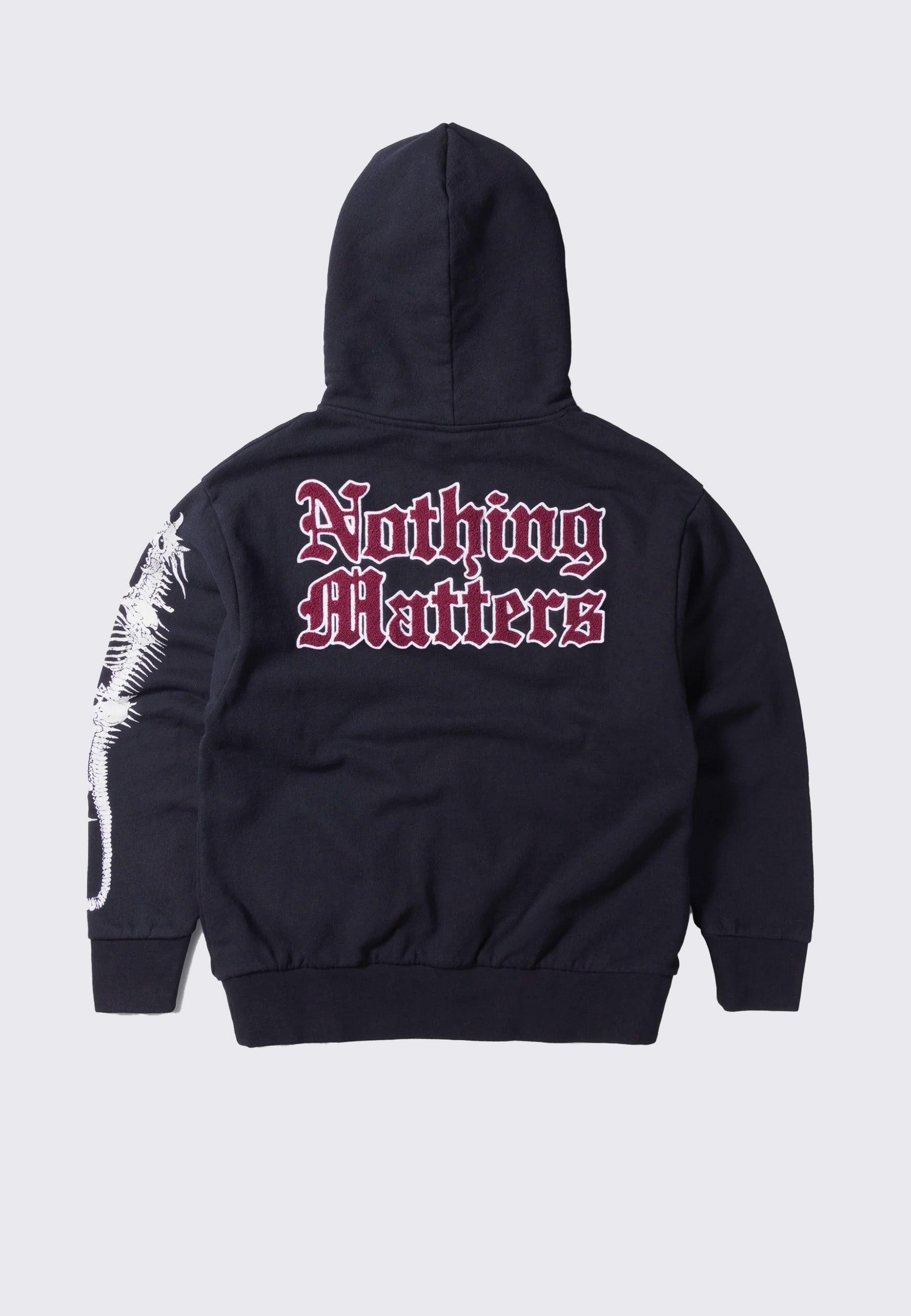 Nothing Matters Embroidered Hoodie - Black