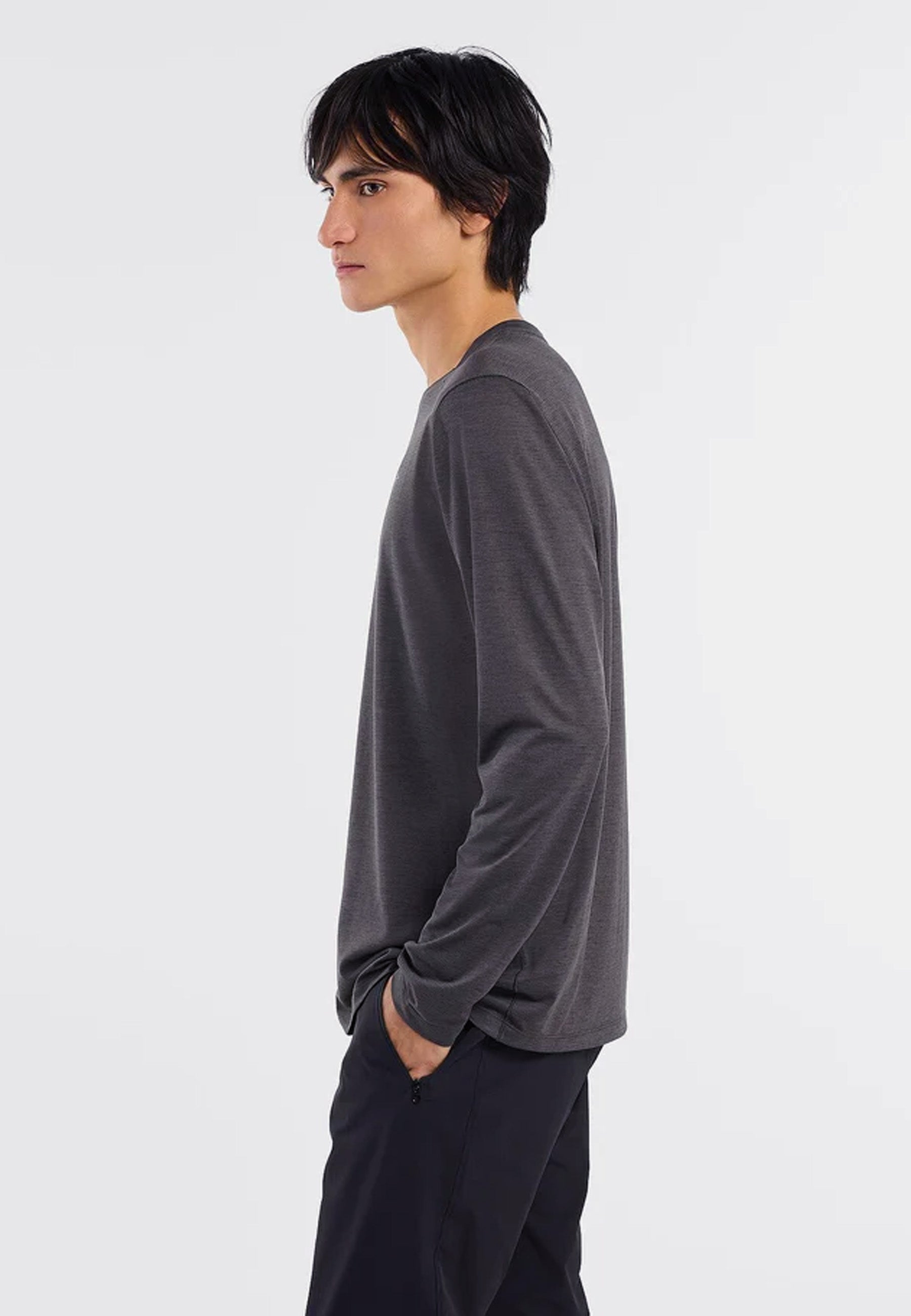 Cormac Crew Long Sleeve - Black Heather