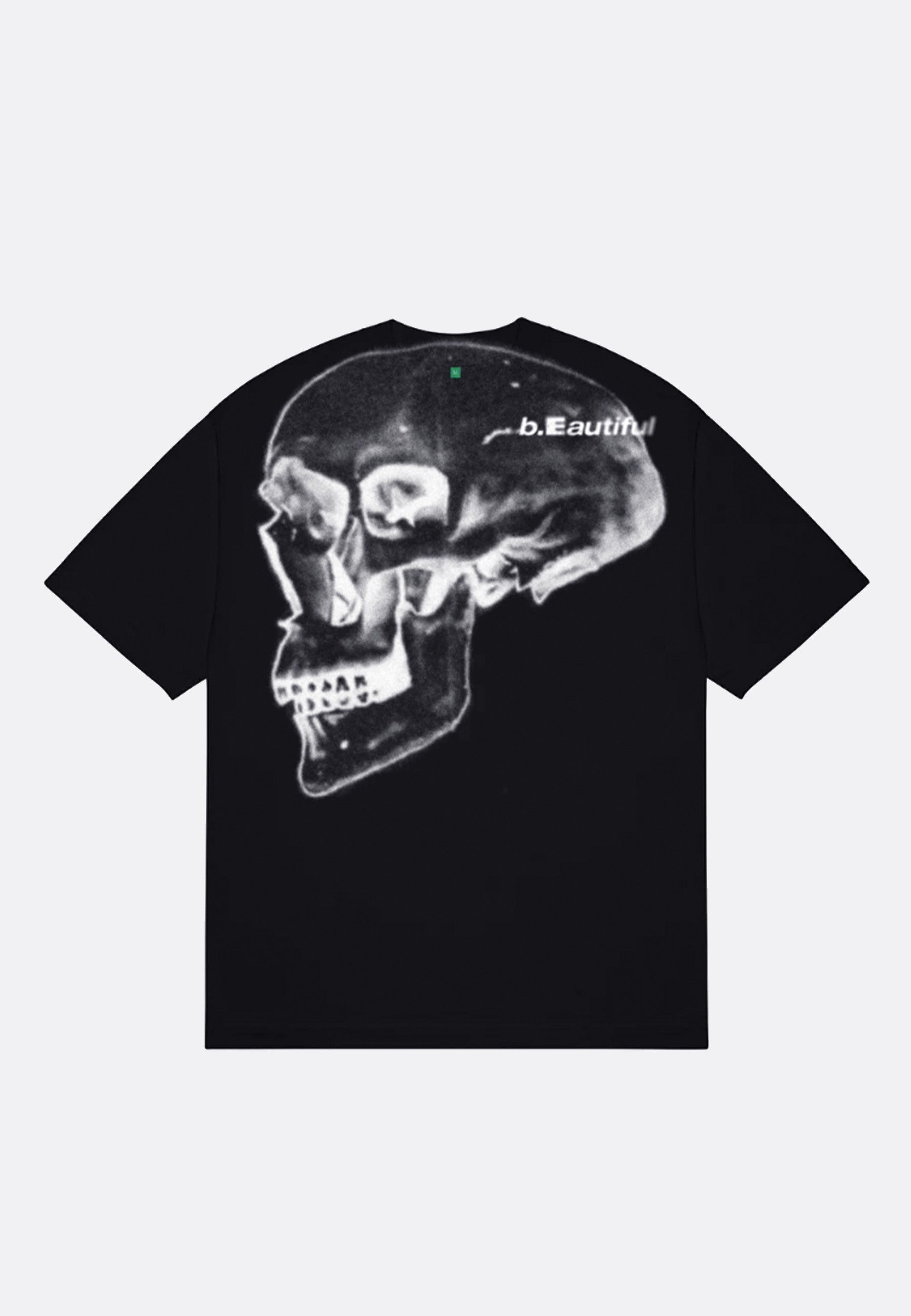 B.E x Shiga Skull T-Shirt - Black