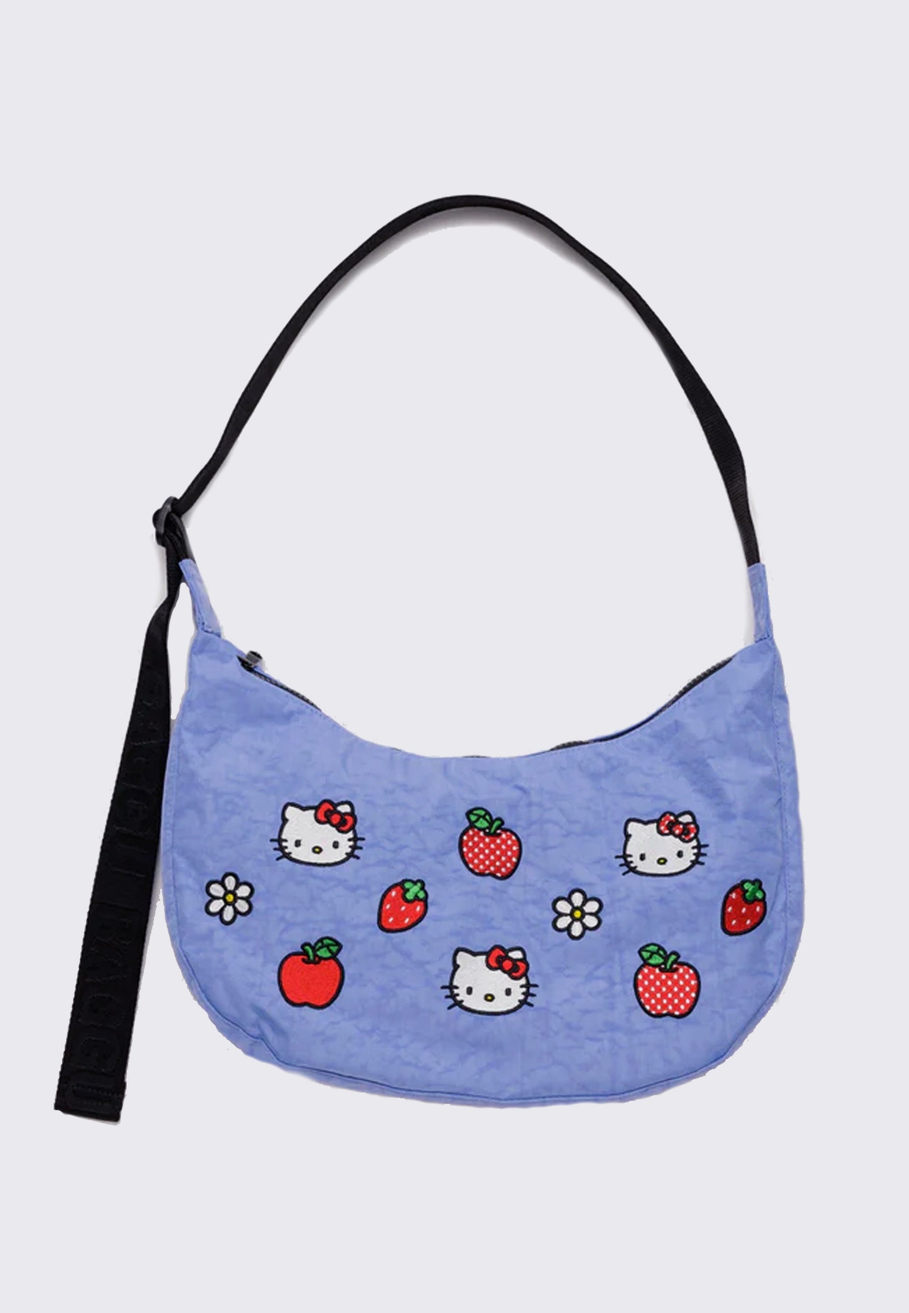 Medium Nylon Crescent Bag - Embroidered Hello Kitty