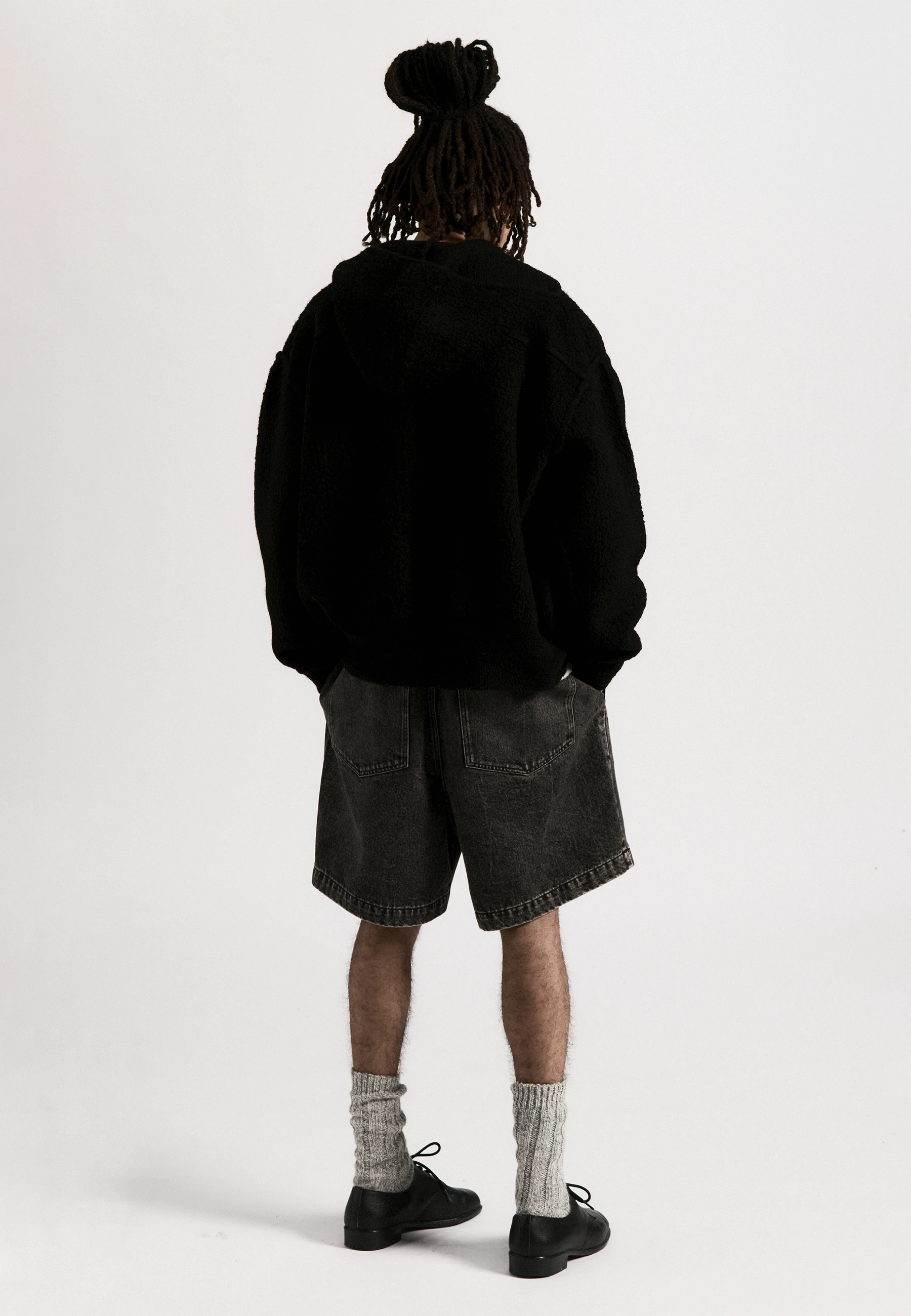 Knit Zip Hoodie - Bolied Black