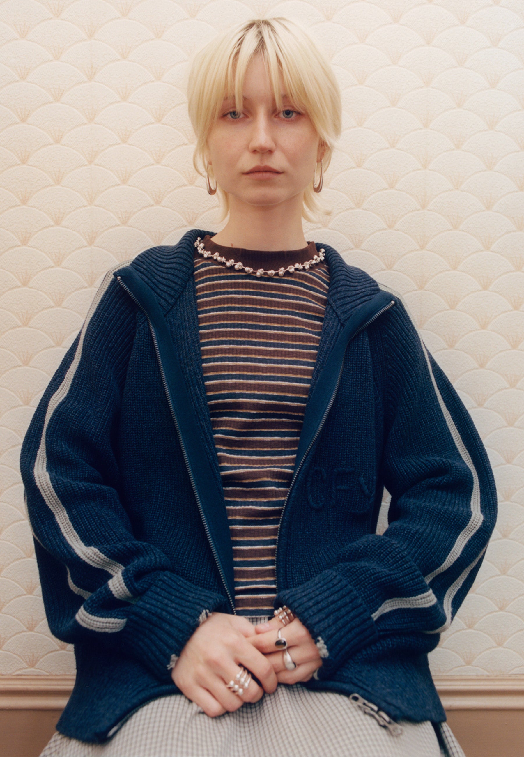 Striped Kerferd LS Tee - Brown