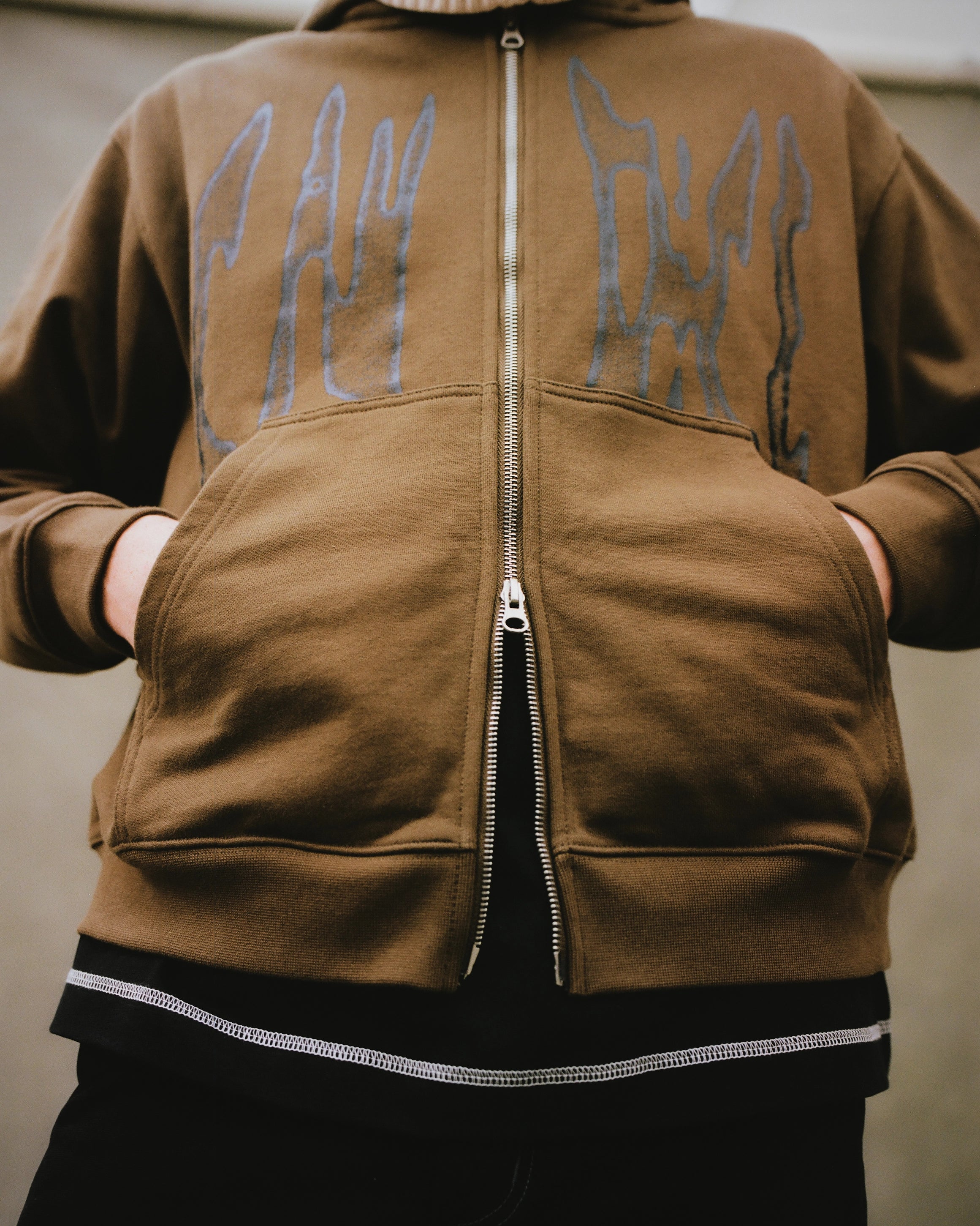 Razor Zip Hoodie - Brown