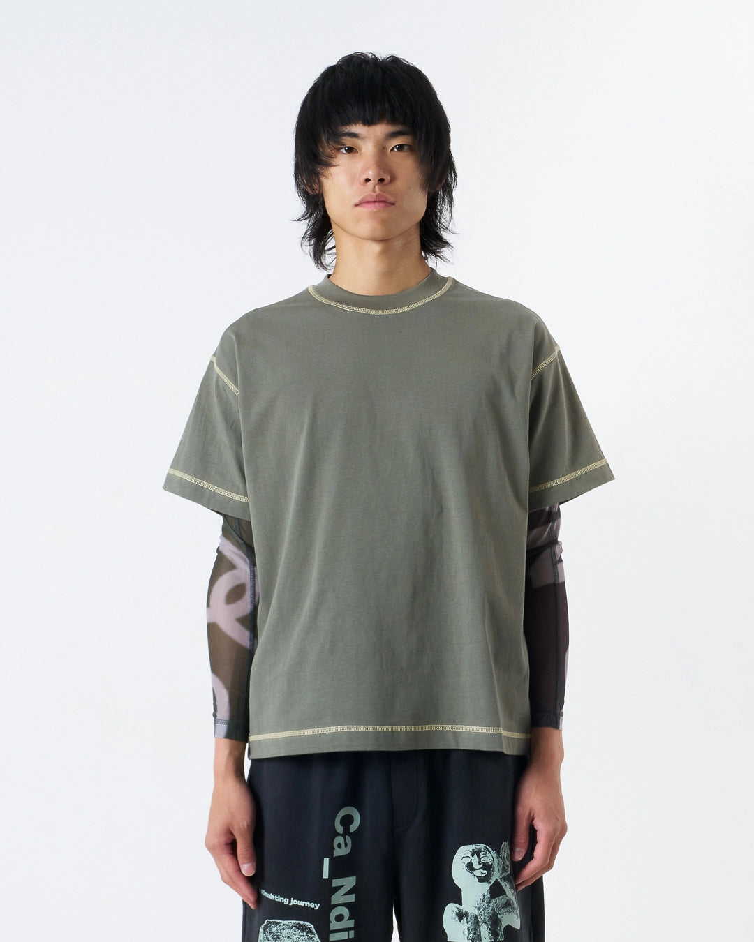 Contrast T-Shirt - Sage