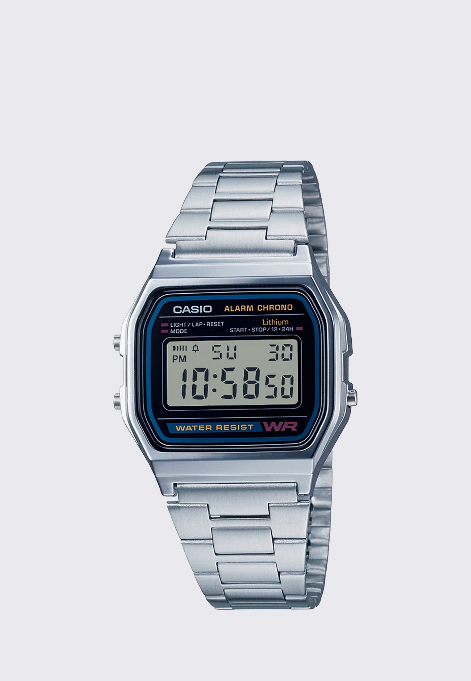 Digital Watch (A158WA-1DF)- Silver/Black