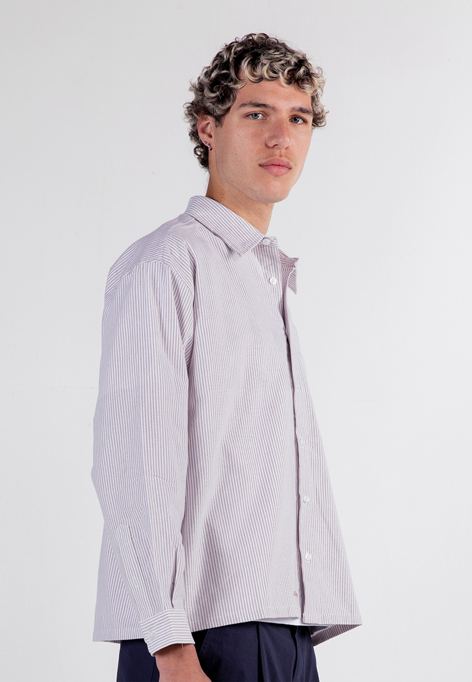 Entre Stripped Oxford Shirt - Gold/White