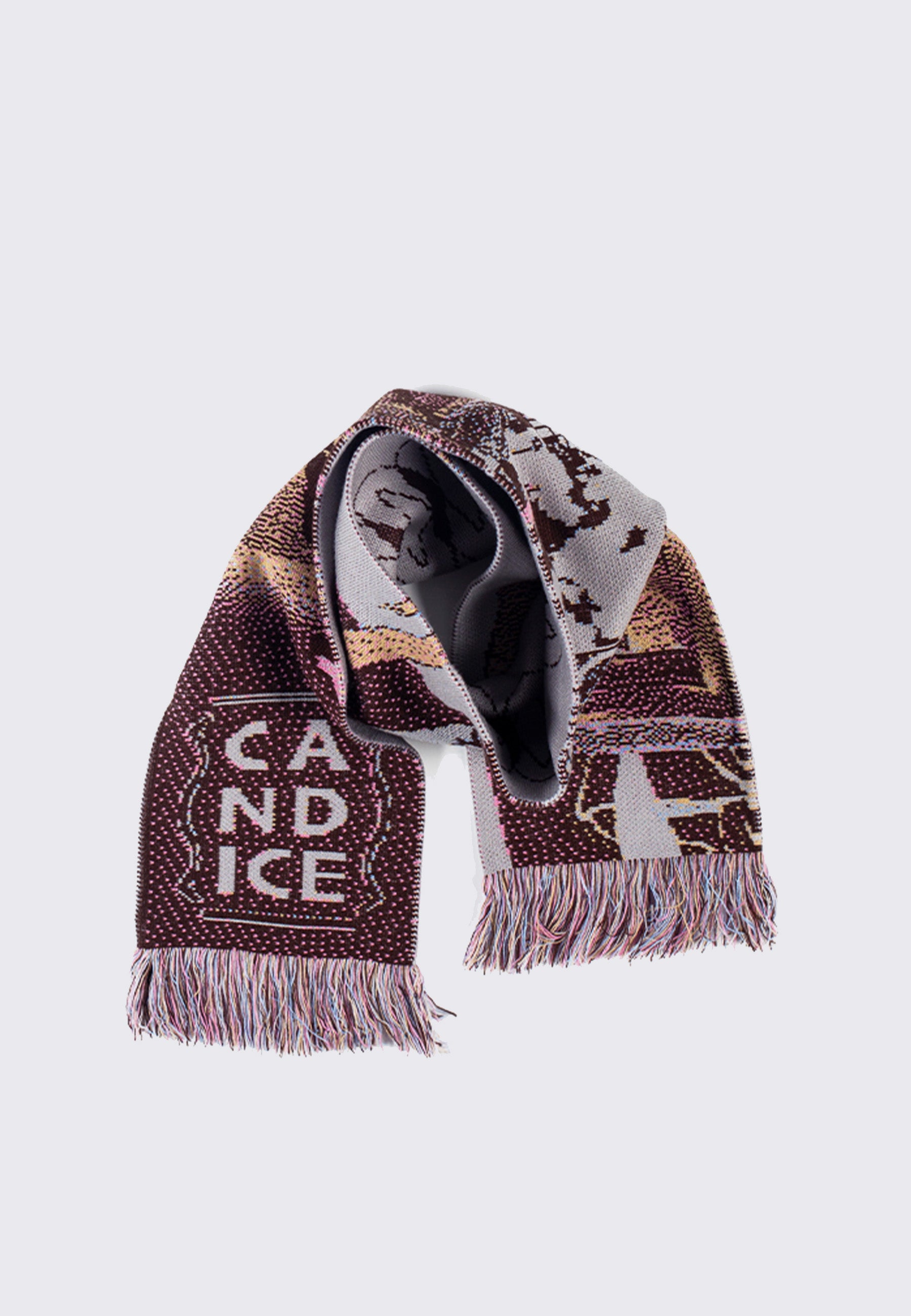 Memories Knitted Scarf - Brown/Grey