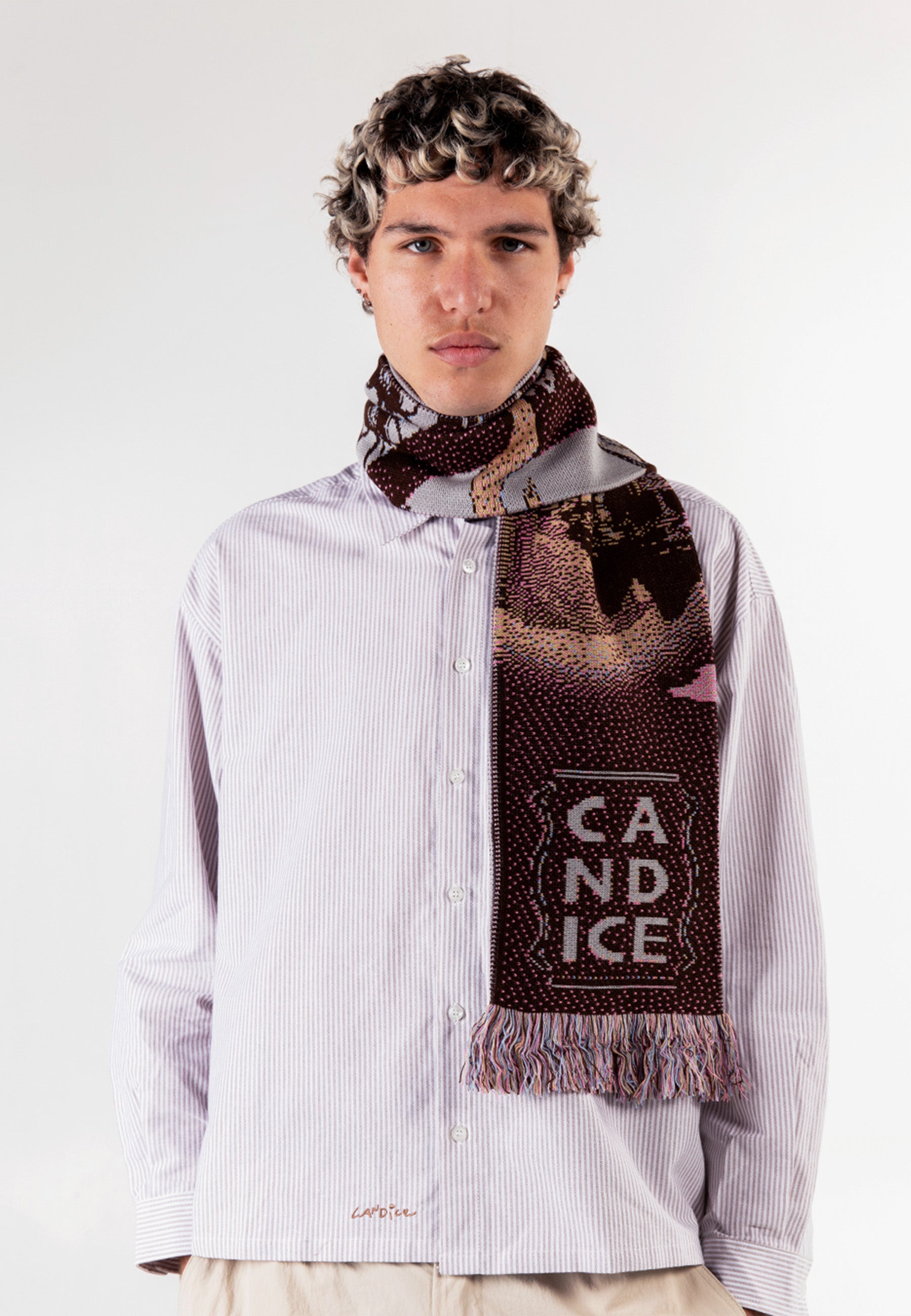 Memories Knitted Scarf - Brown/Grey