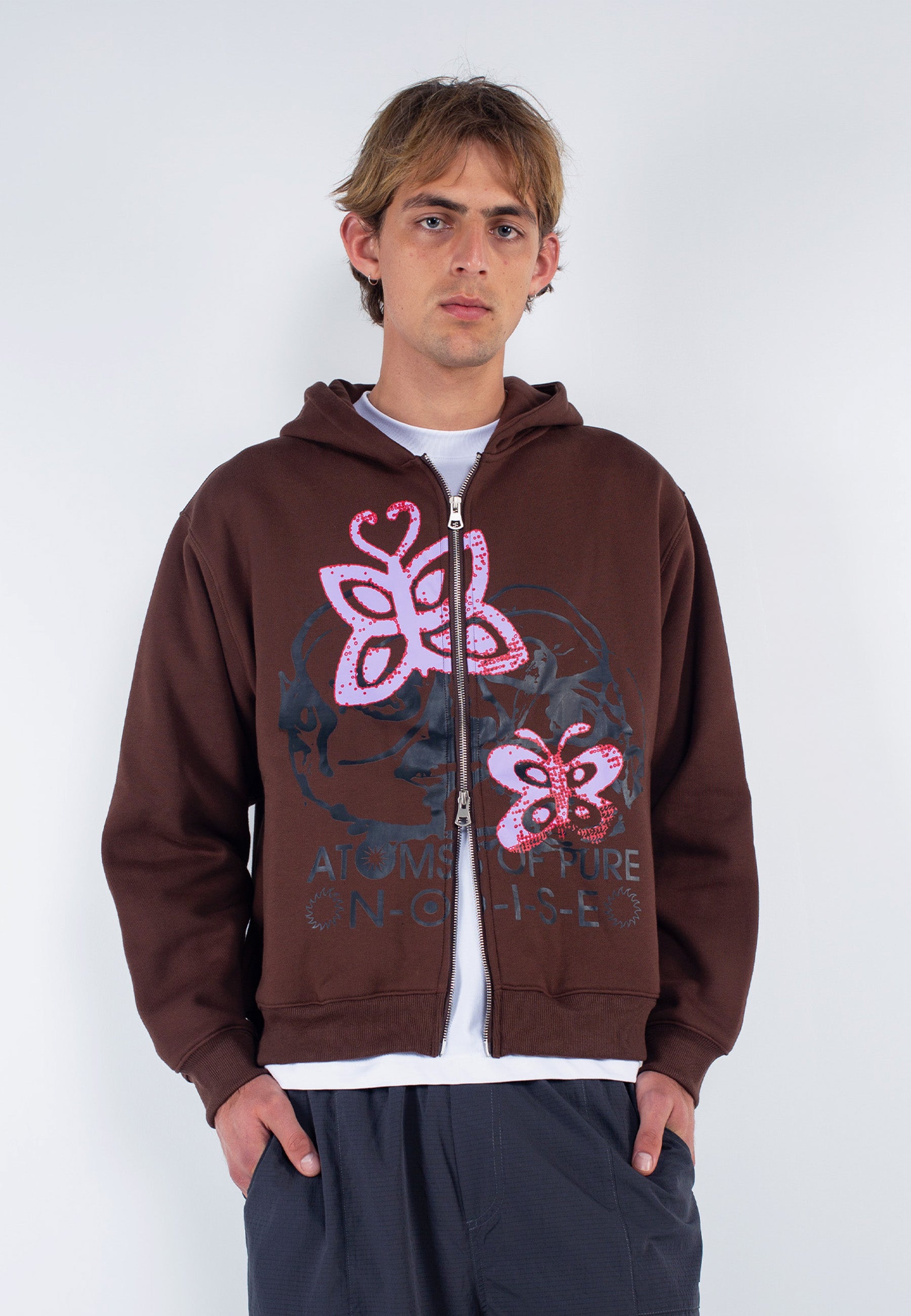 Pure Noise Zip Hoodie - Brown