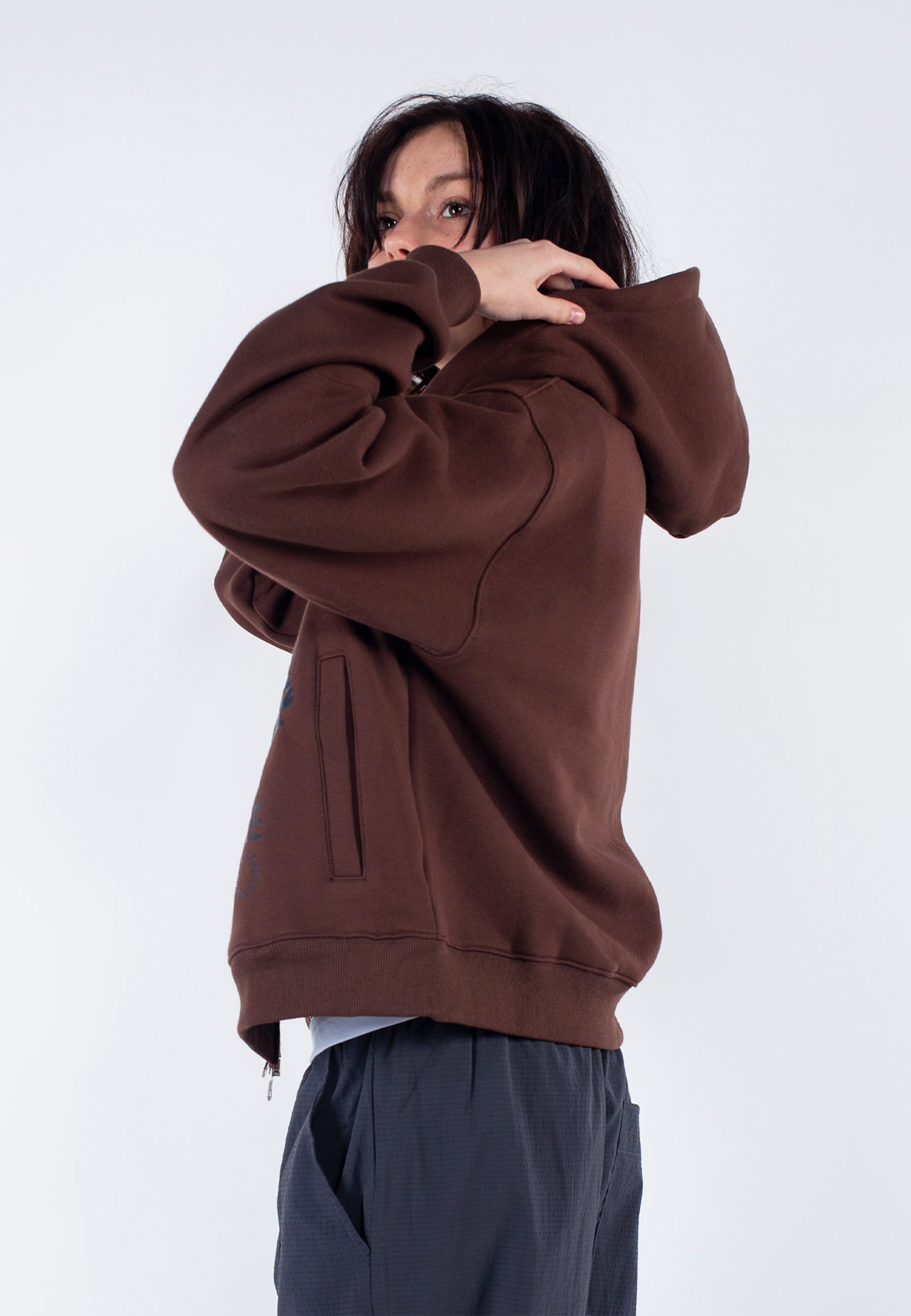 Pure Noise Zip Hoodie - Brown