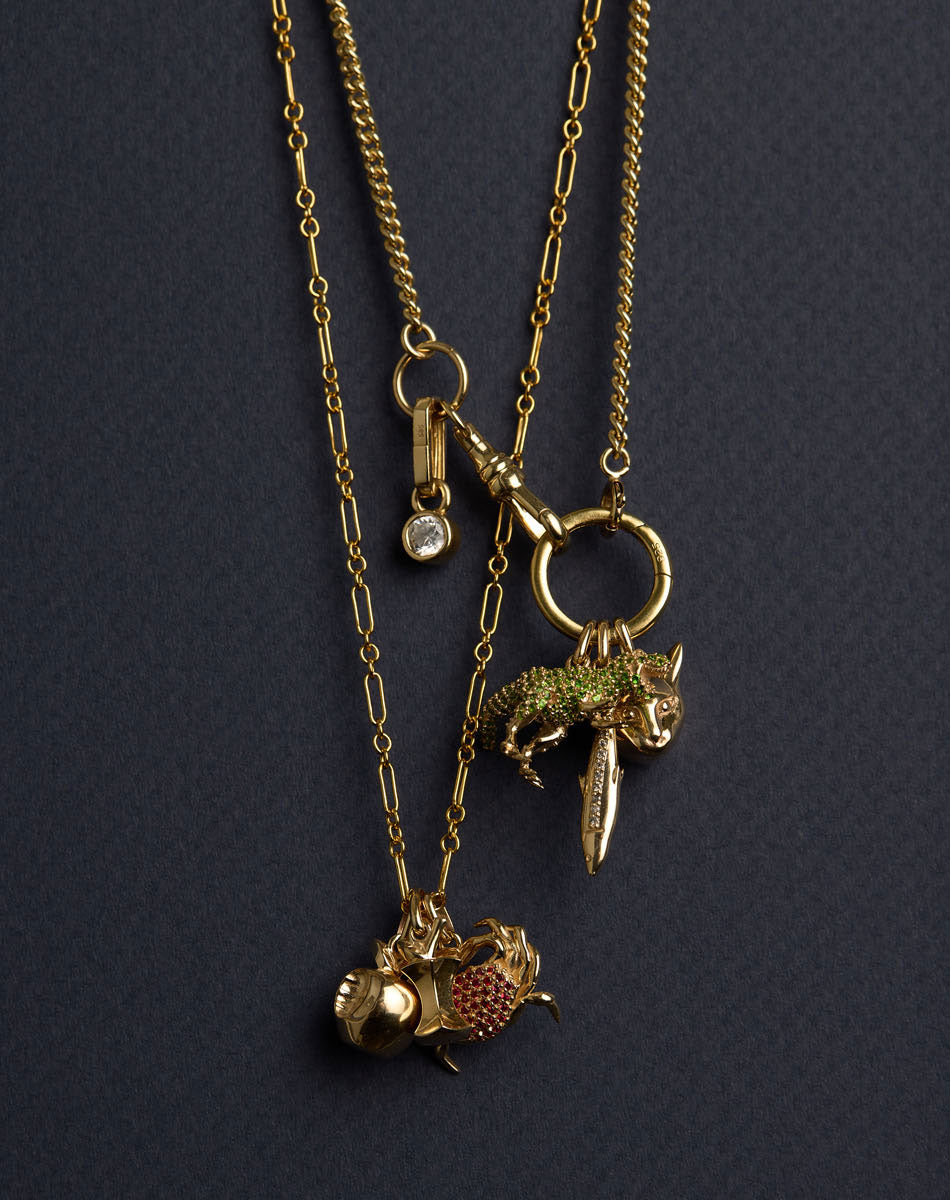 Bitten Apple Charm Necklace - Gold Plated