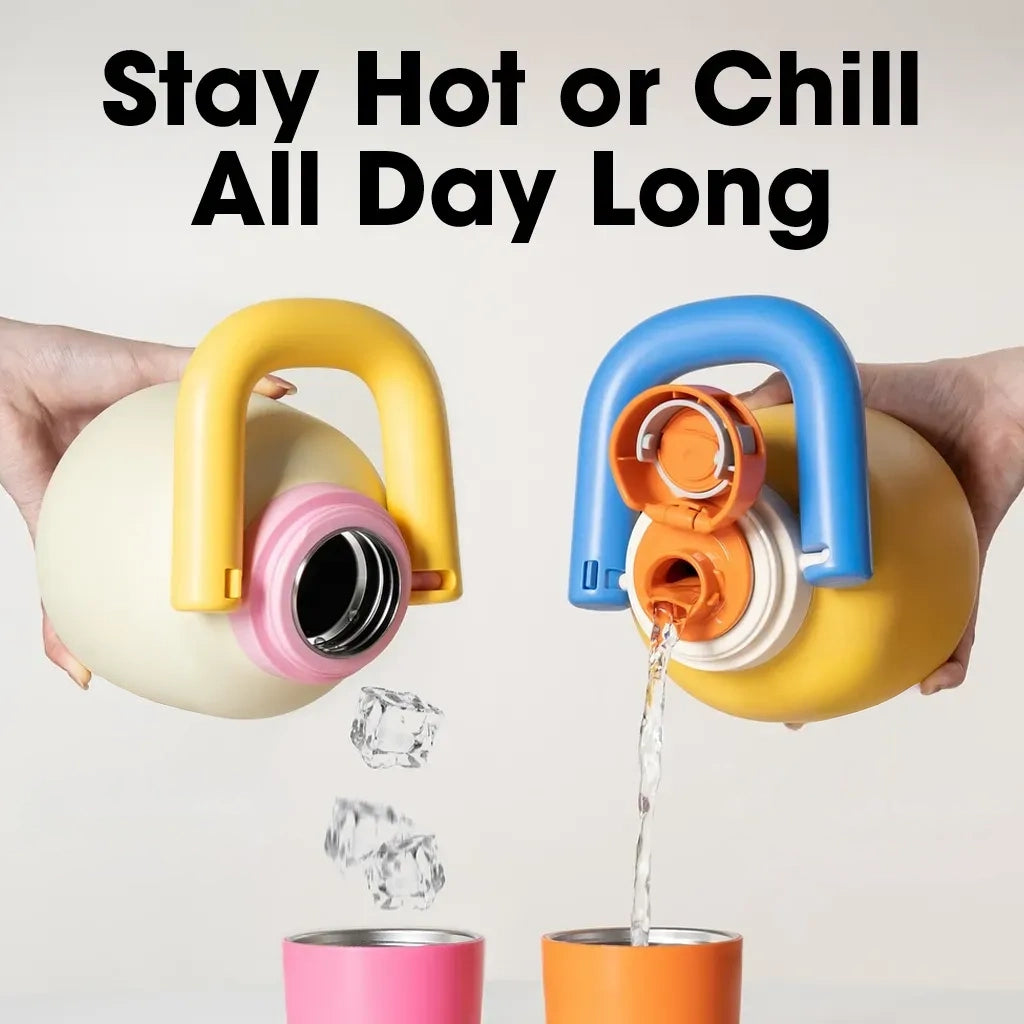 Hanging Pot Water Bottle - Blue/Pink