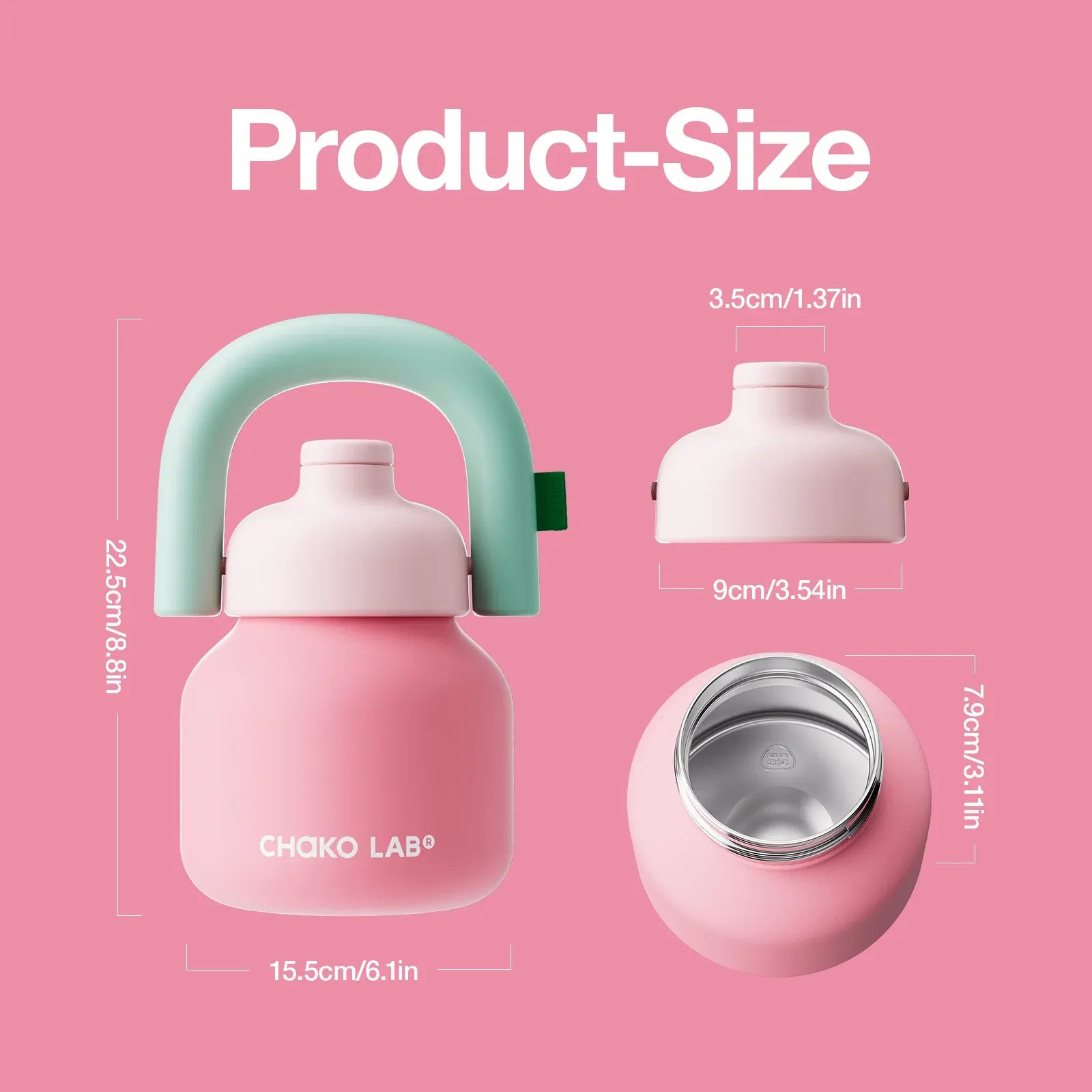 Linlin Kettle Water Bottle -Stainless - New Pink