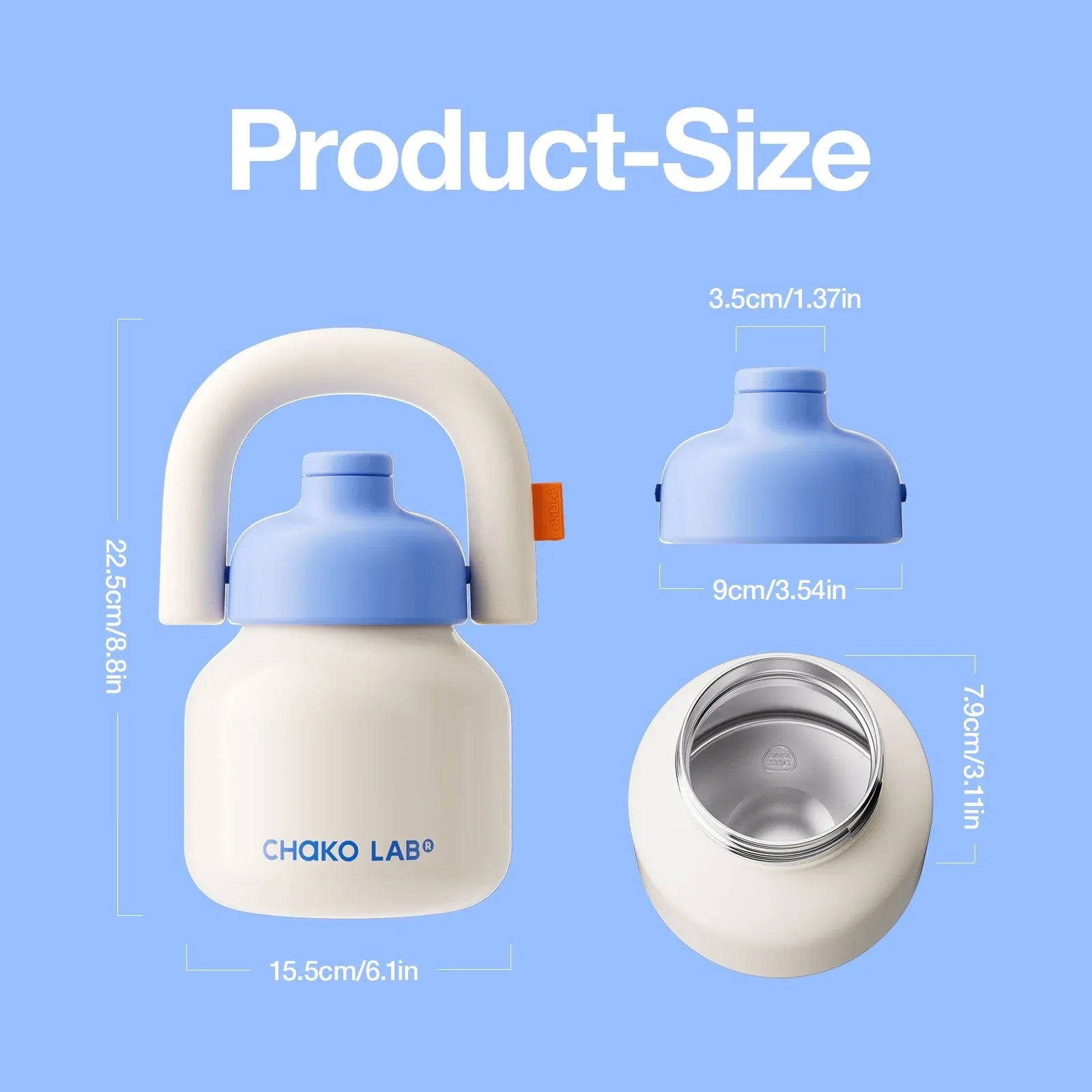 Linlin Kettle Water Bottle -Stainless - White