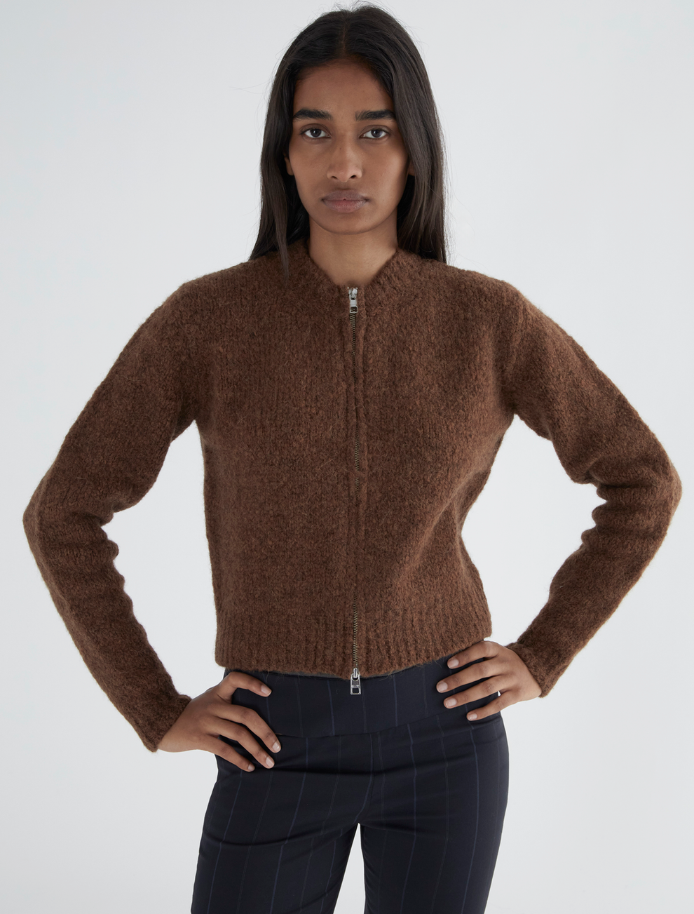 Hasta Luego Zip Knit - Brown