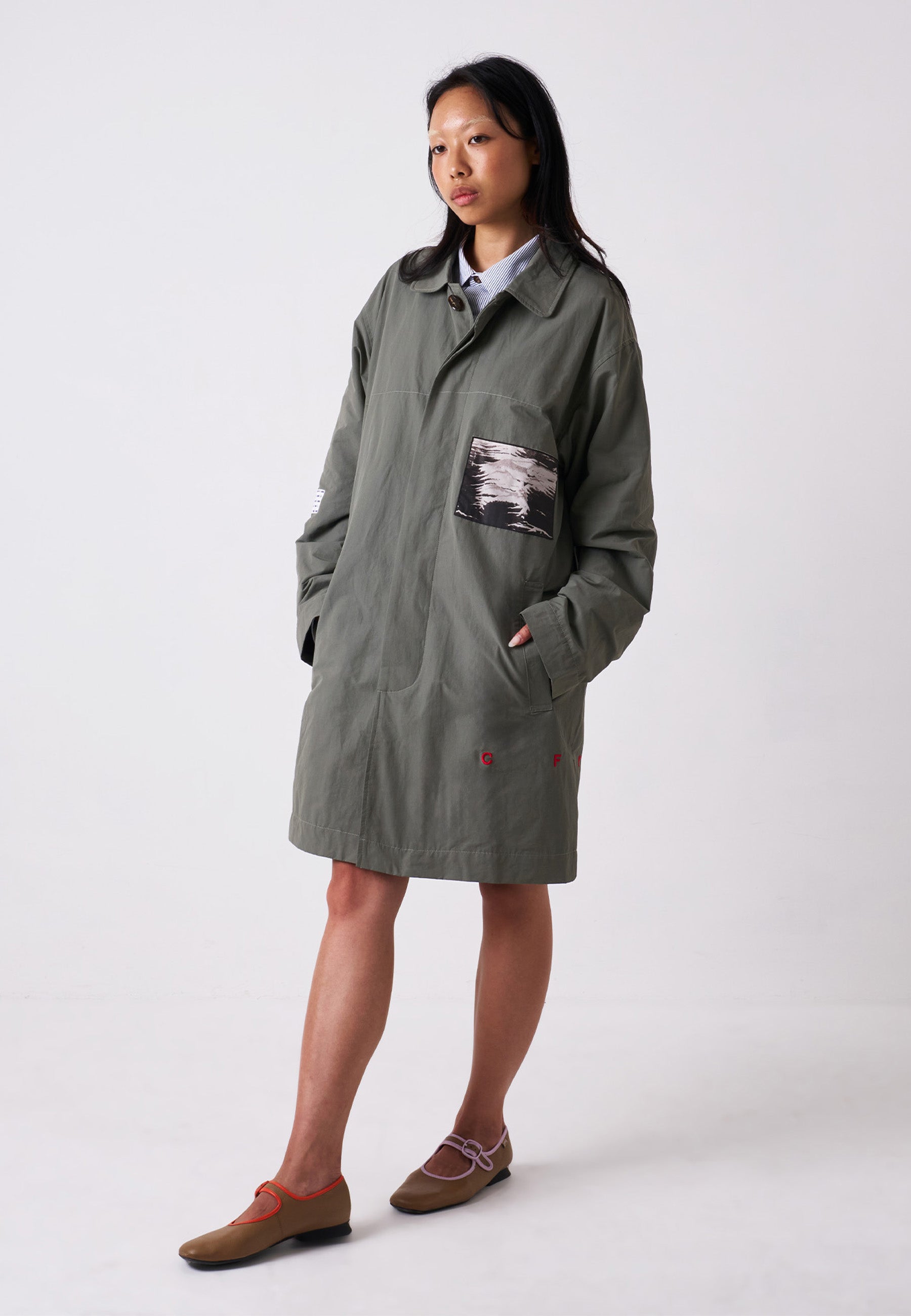 Clarke Patch Mac Coat - Sage
