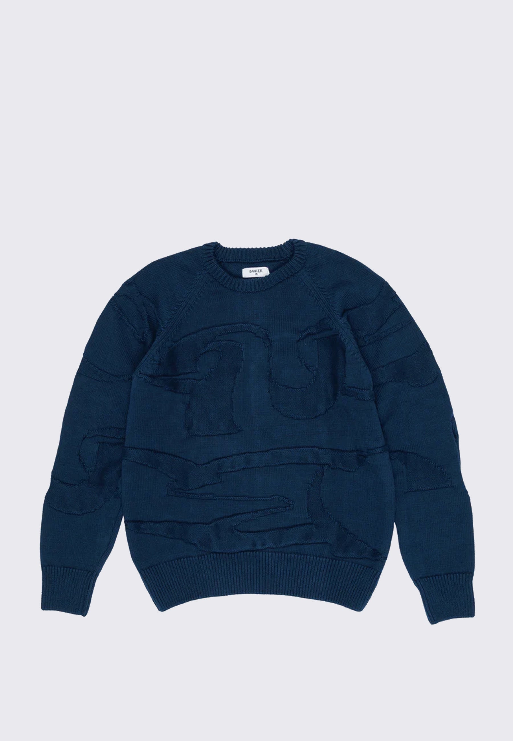 Triple Logo Crew Knit - Navy