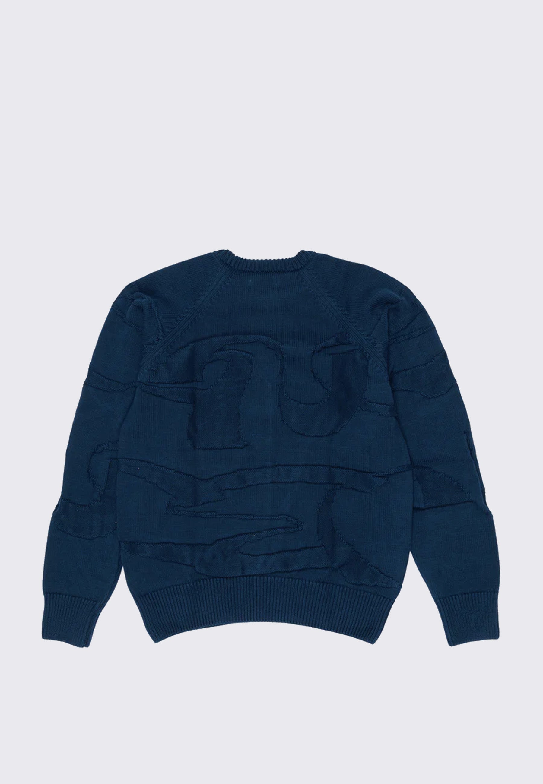 Triple Logo Crew Knit - Navy