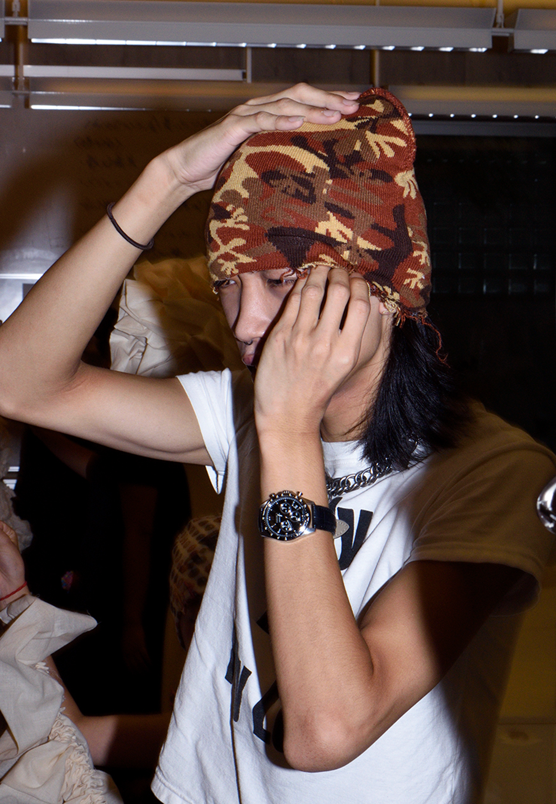 b.E Camo Beanie - Sand/Brown