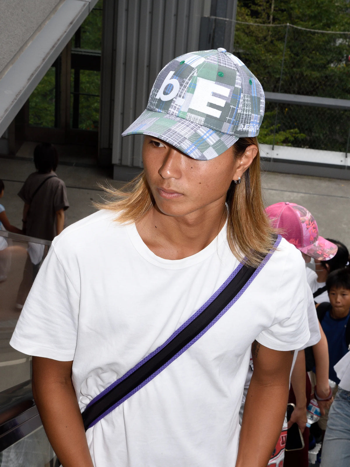 b.E Hat - Green Mix Checker