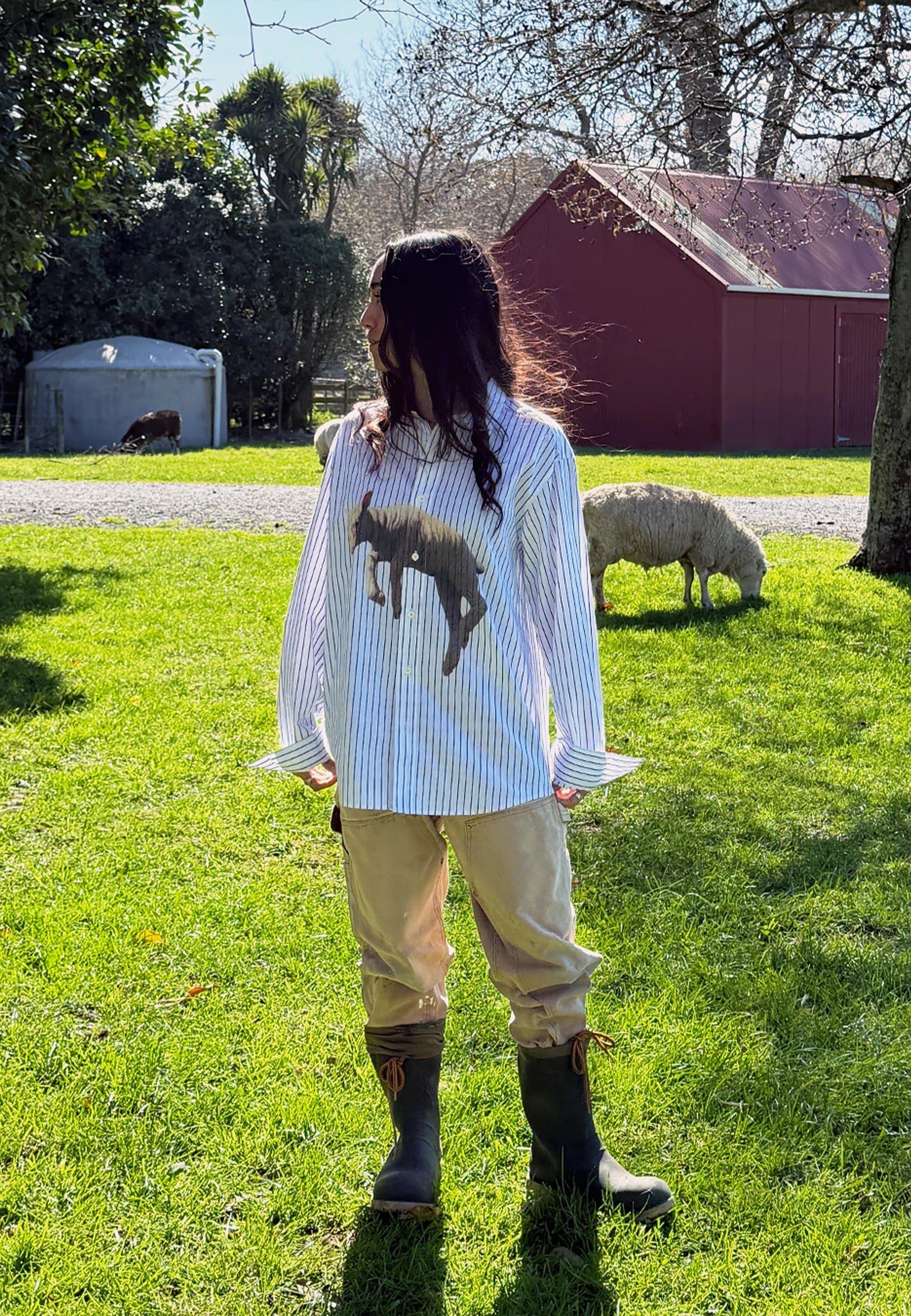 GAG x TLC Lamb Shirt - Blue Stripe