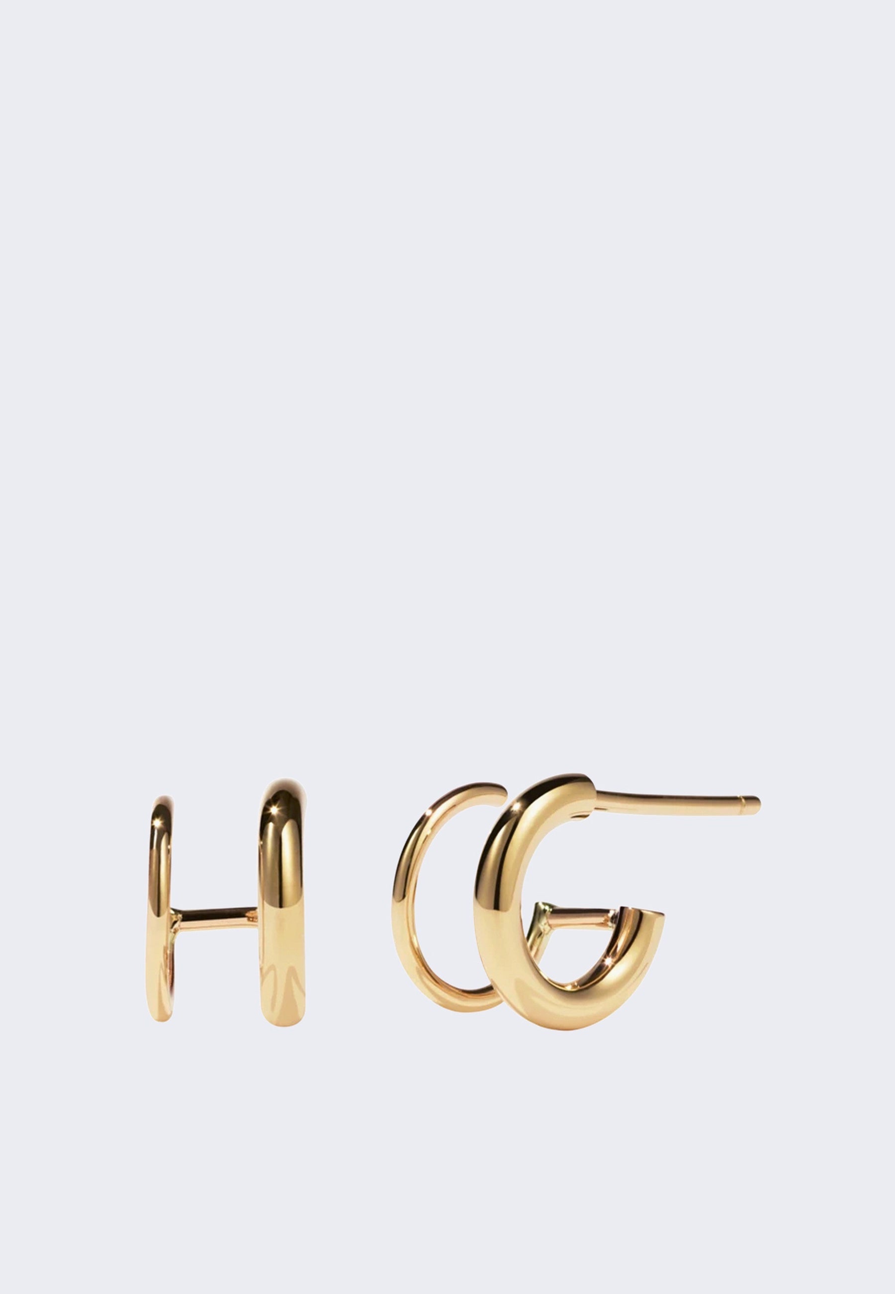 Hera Double Hoops - Gold Plated