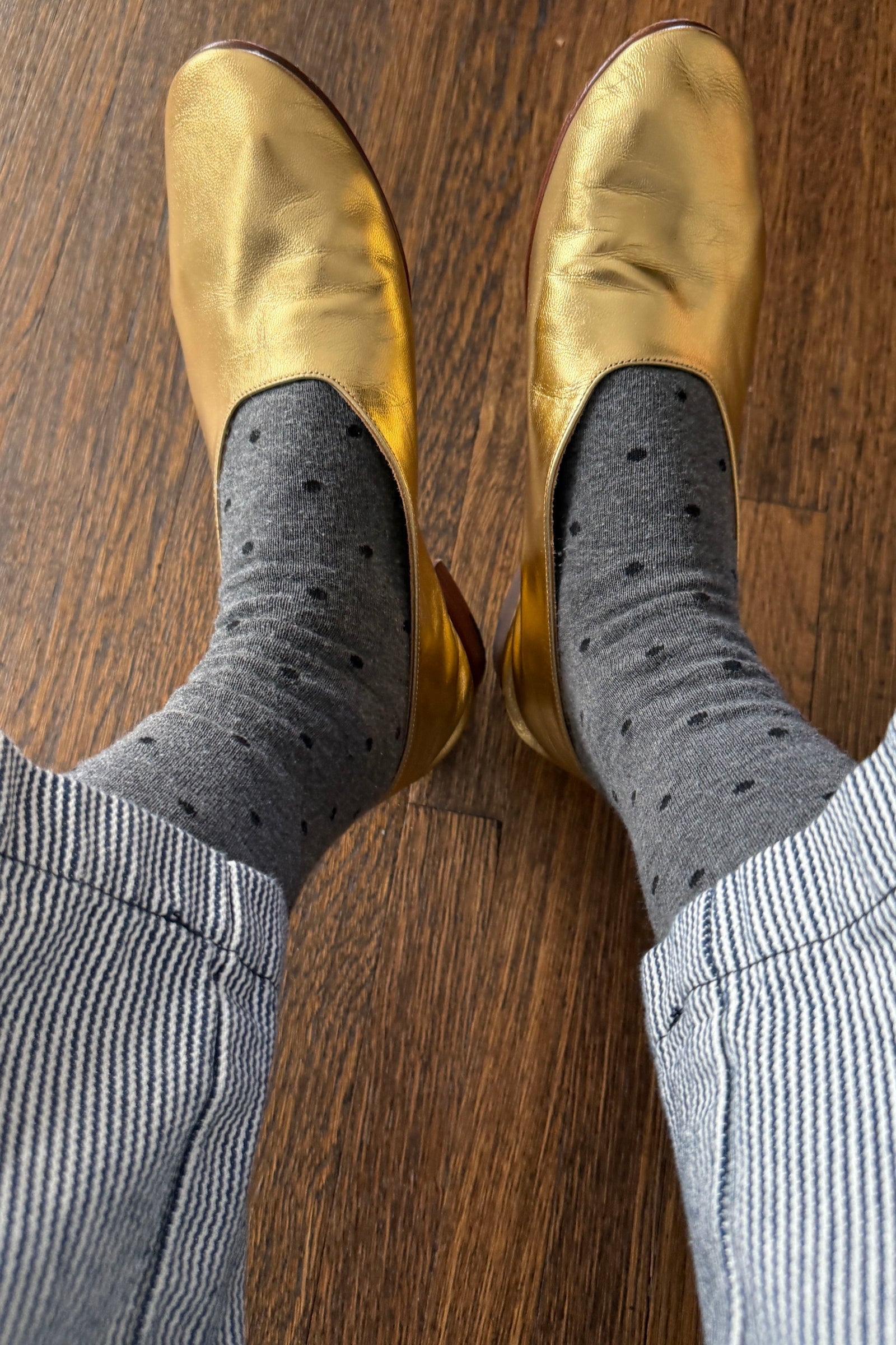 Sneaker Socks - Charcoal Polka Dot