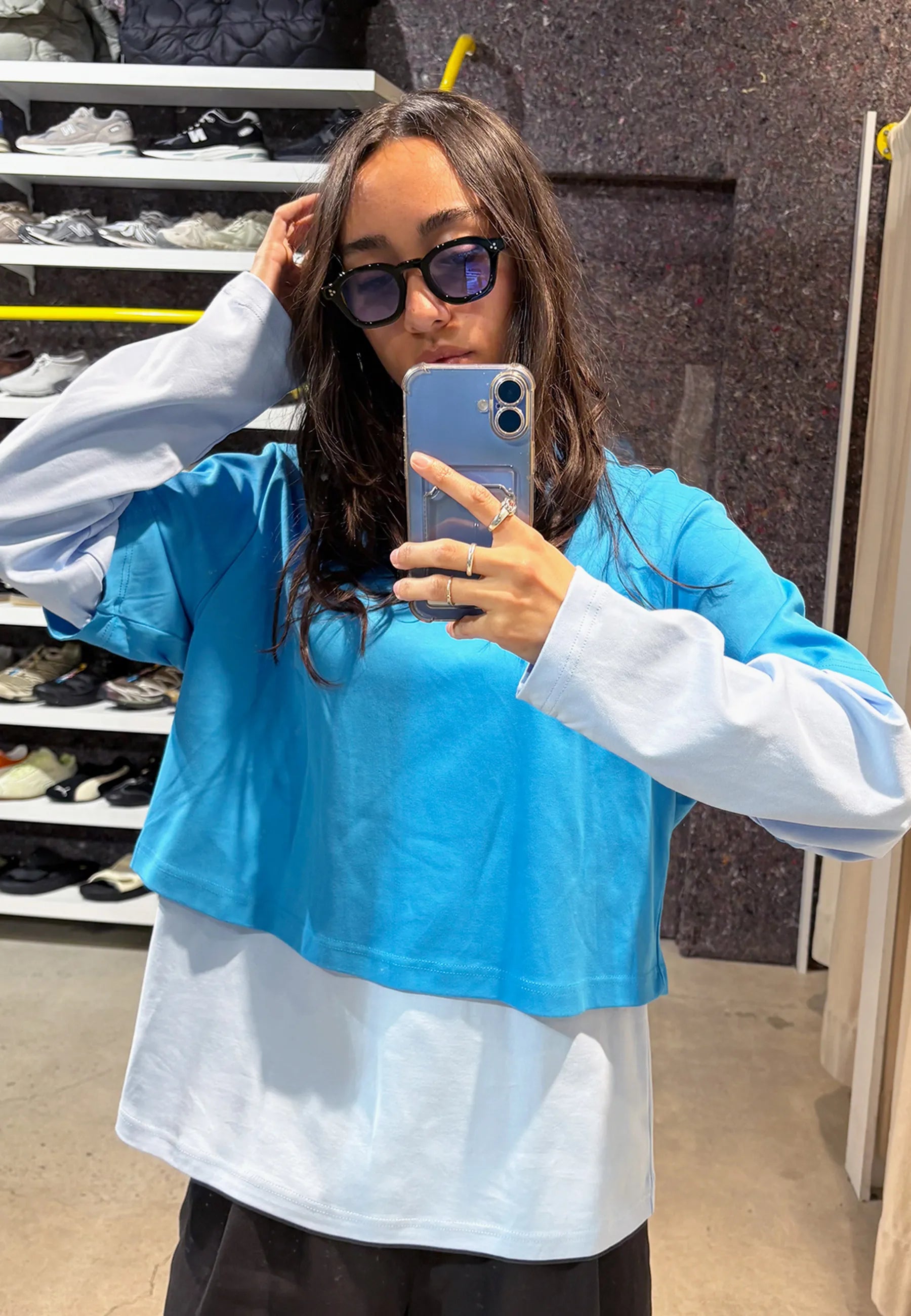 Logos Sunglasses - Black/Sky Blue