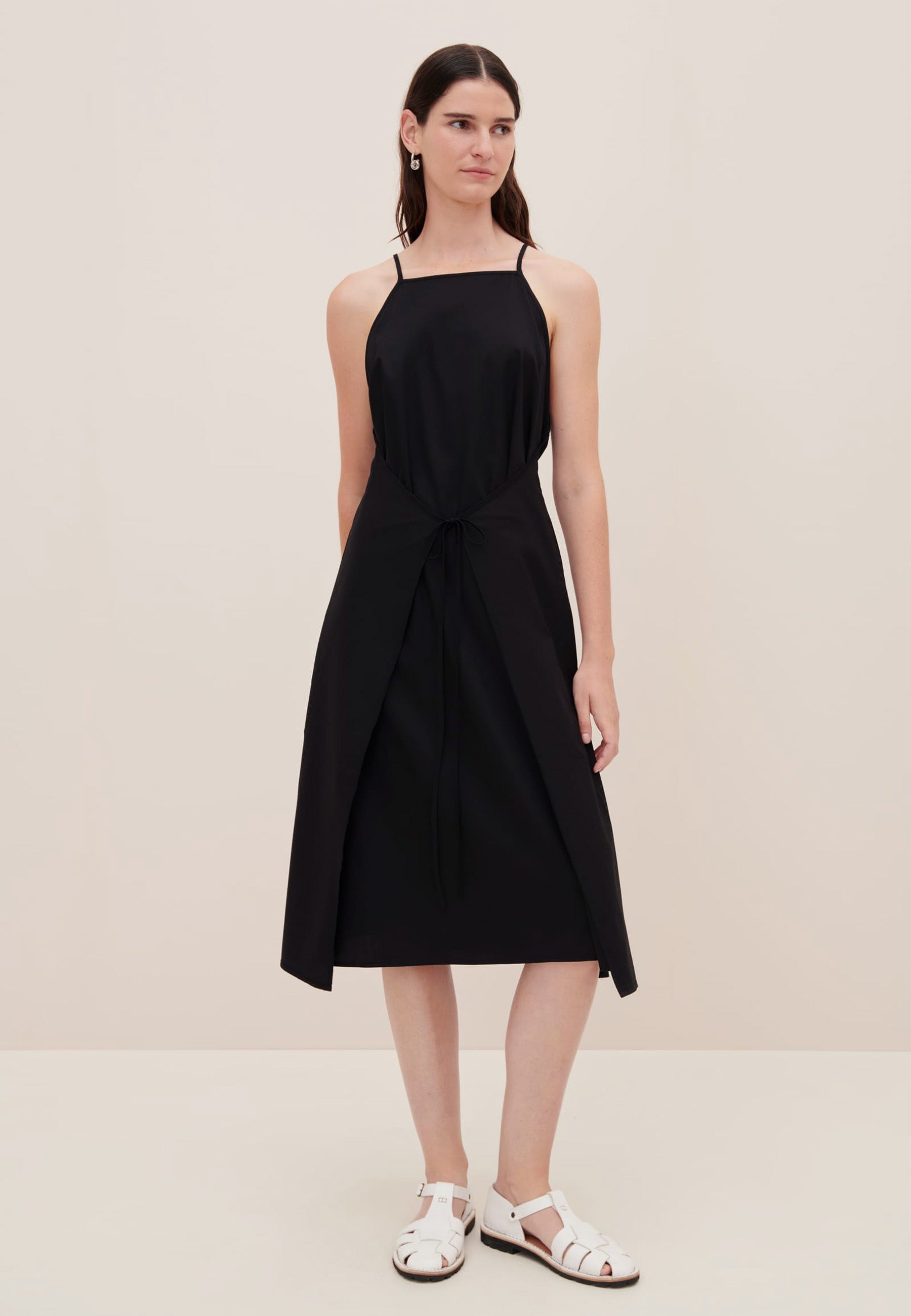 Ingrid Apron Dress - Black