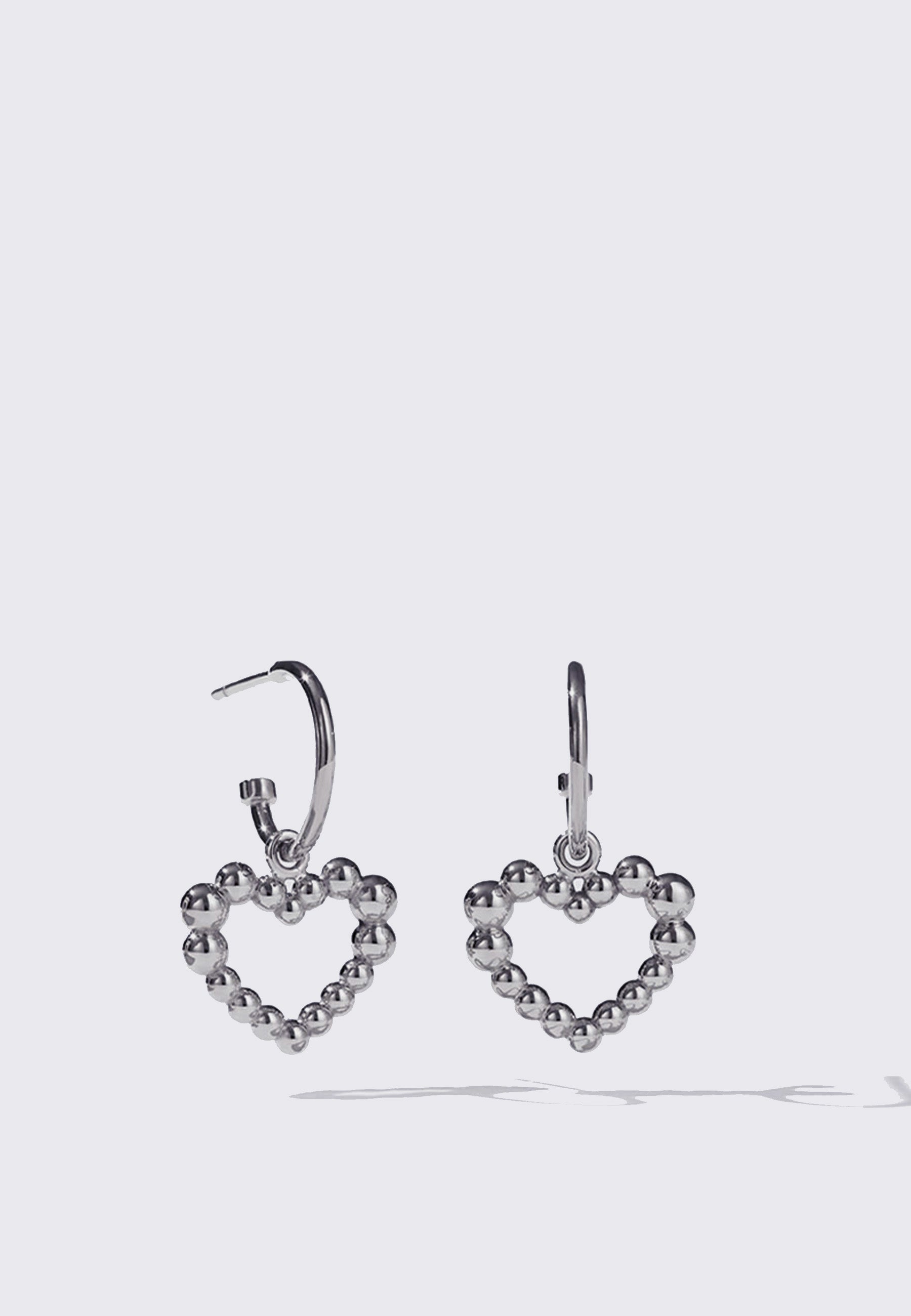 Fizzy Heart Signature Hoops - Silver