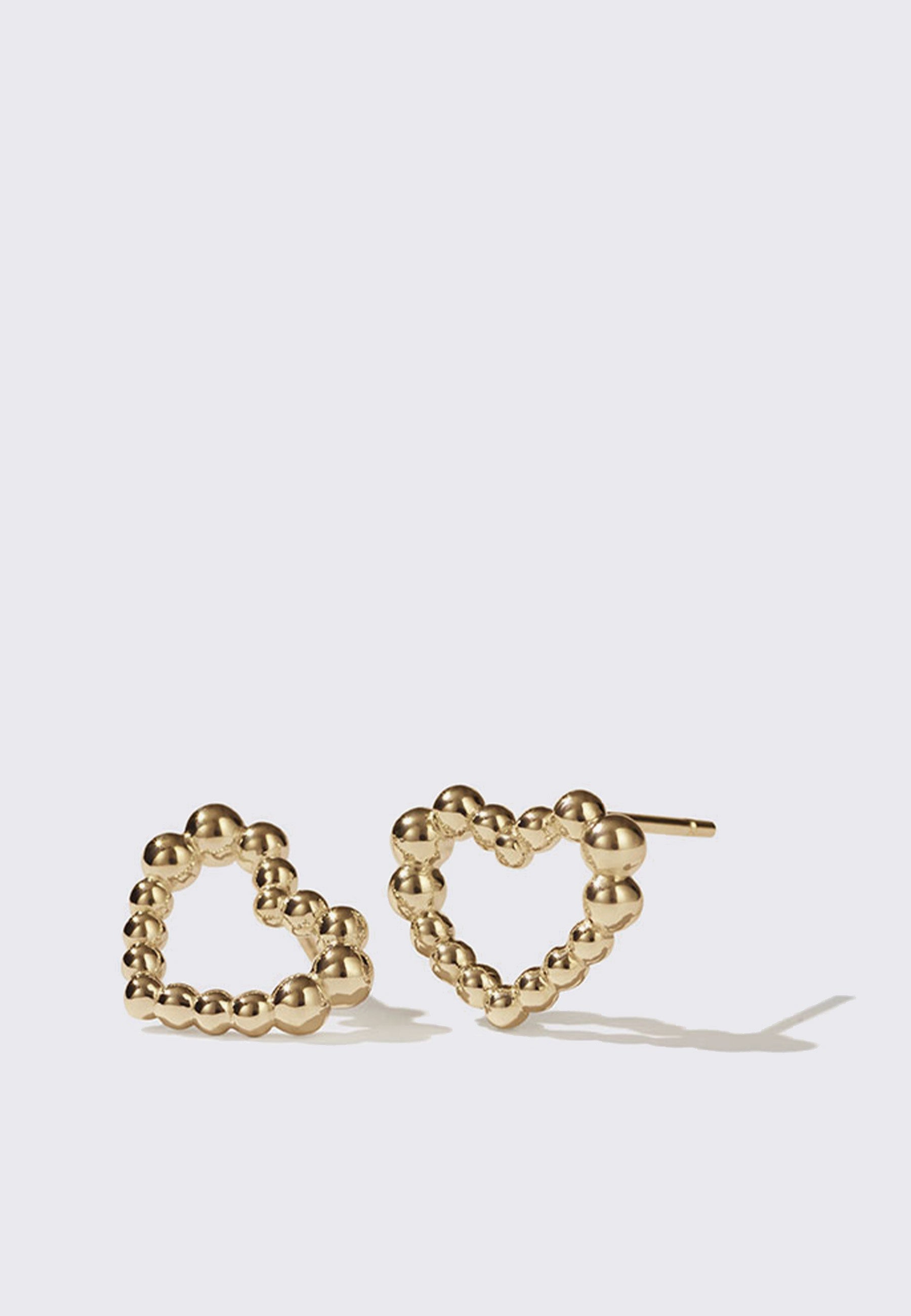 Fizzy Heart Studs - Gold Plated