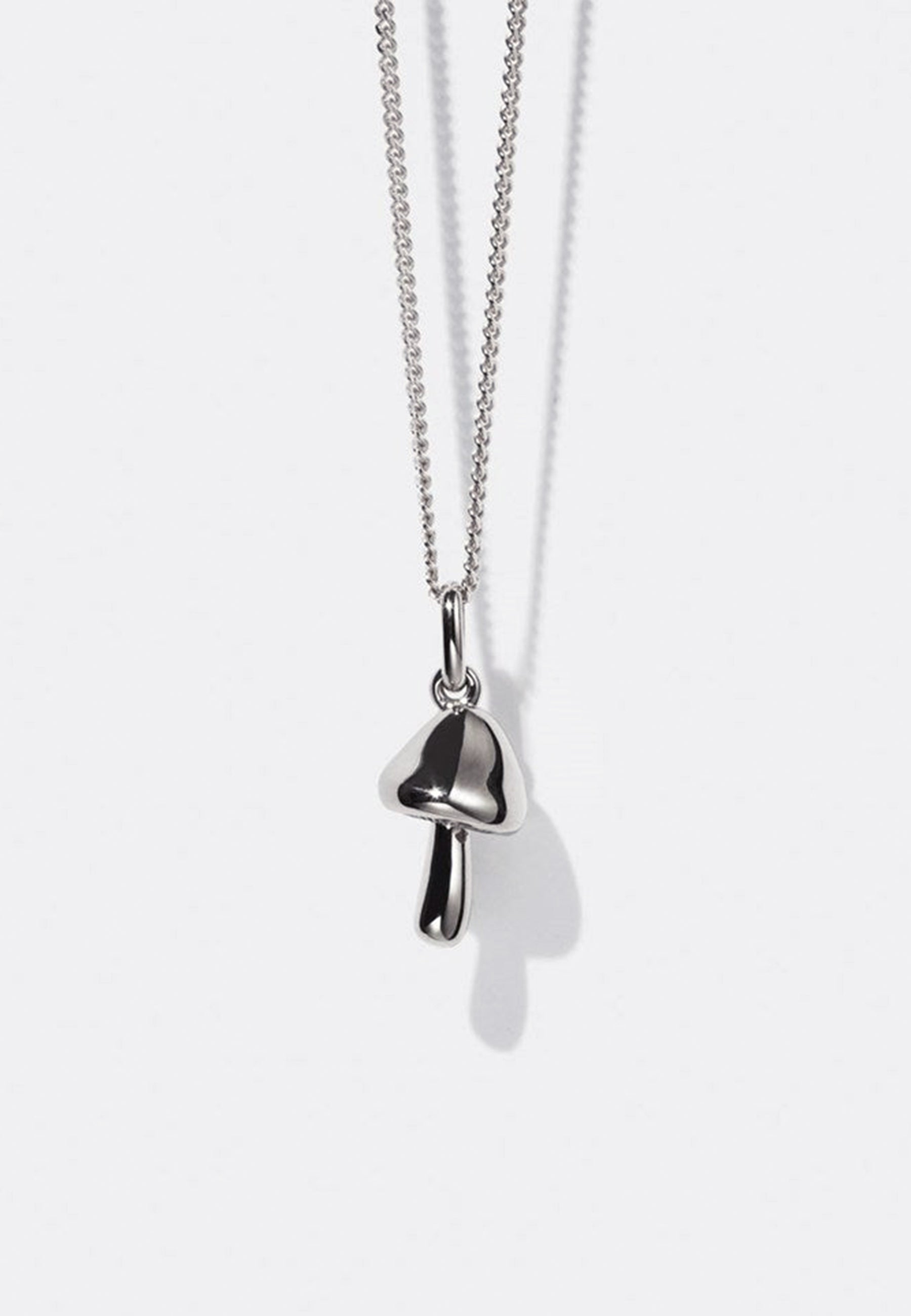 Mushroom Charm Necklace - Sterling Silver