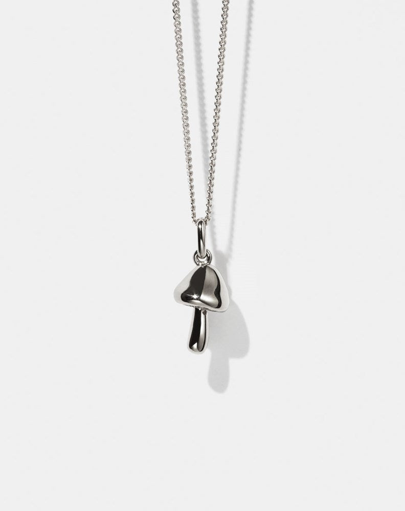 Mushroom Charm Necklace - Sterling Silver