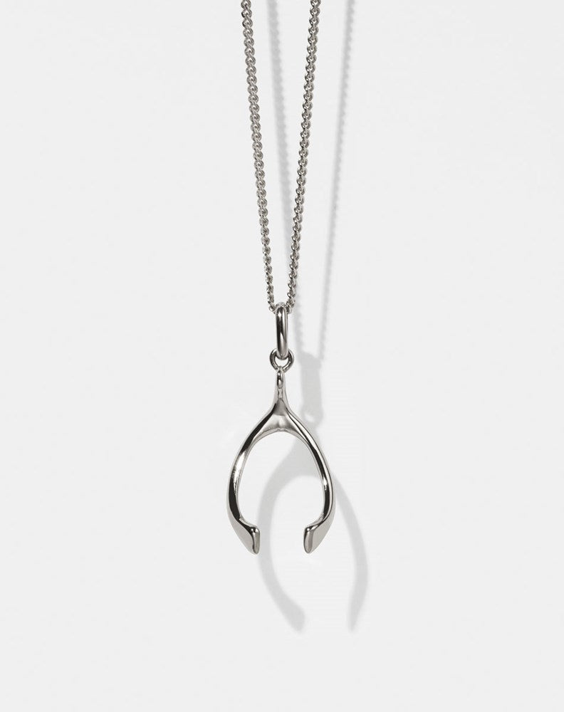 WIshbone Charm Necklace - Sterling Silver