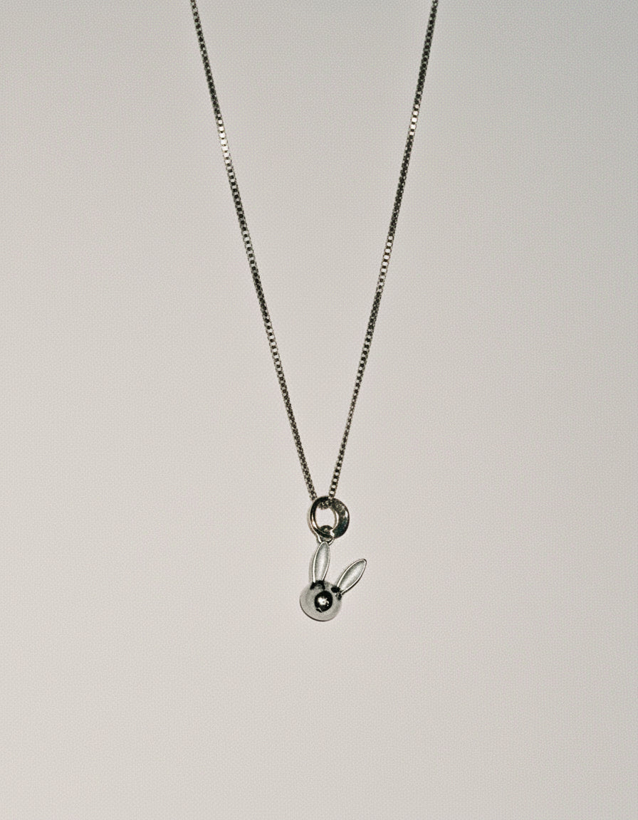 Bunny Charm Necklace - Sterling Silver