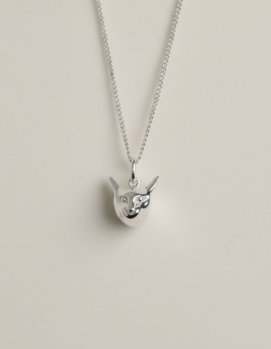 Cat Charm Necklace - Sterling Silver