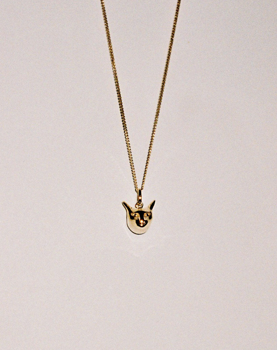 Cat Charm Necklace - Gold Plated