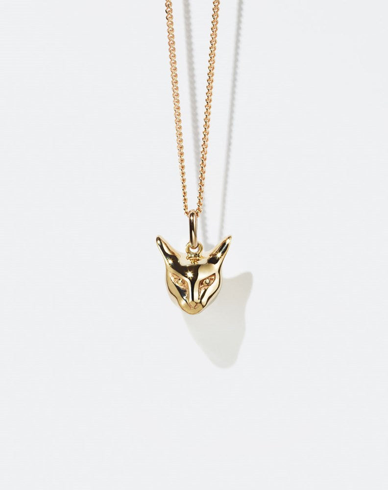 Cat Charm Necklace - Gold Plated
