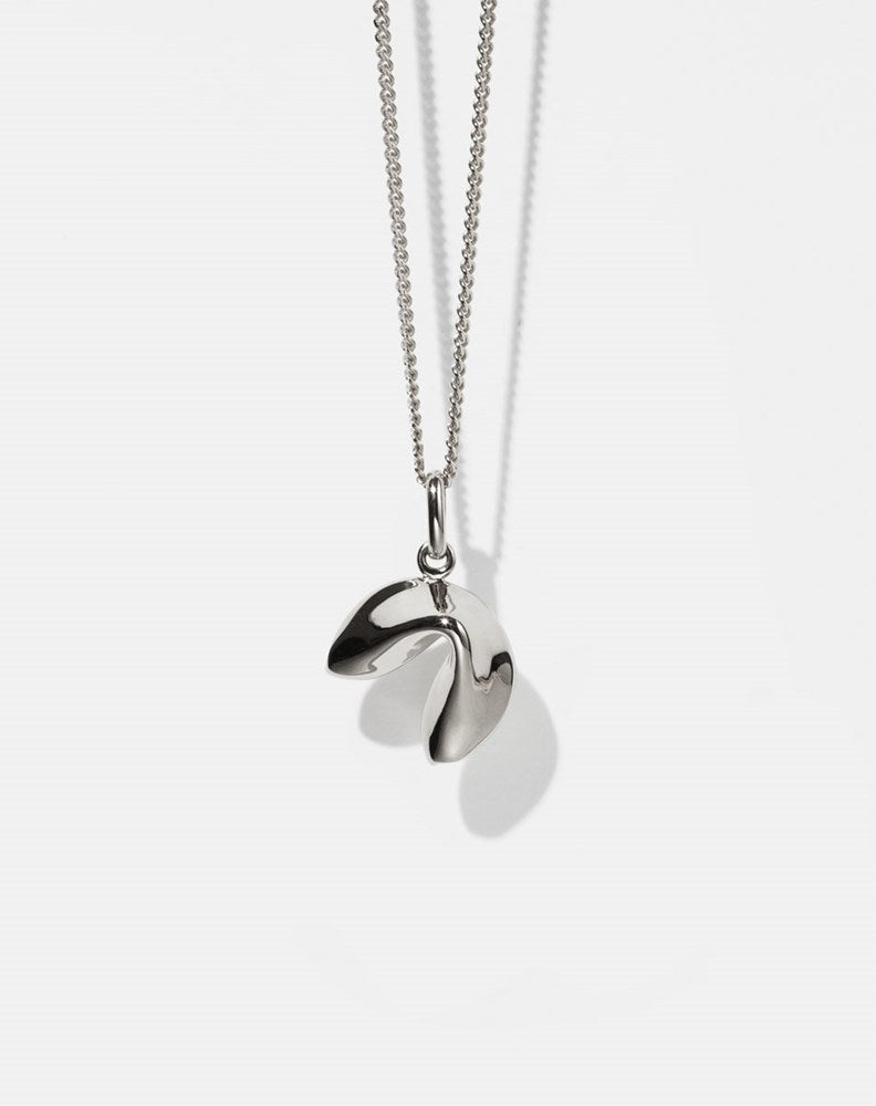 Fortune Cookie Charm Necklace - Sterling Silver
