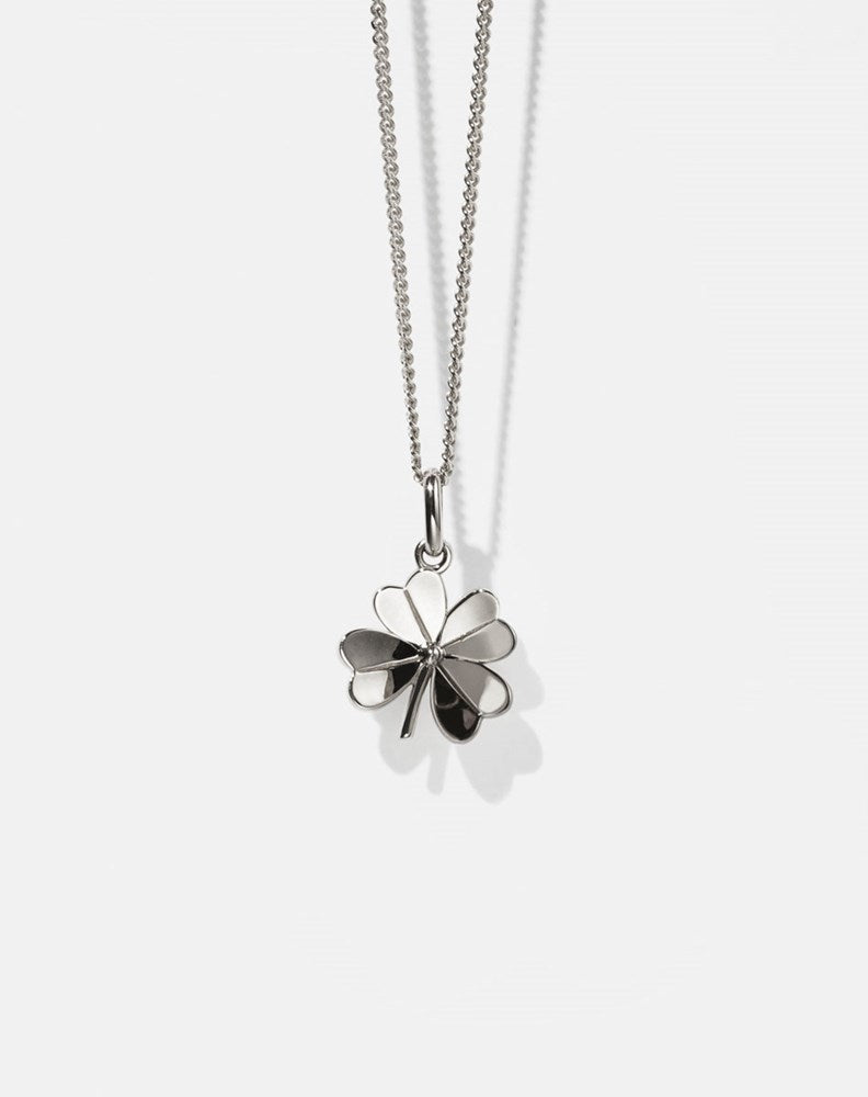 Lucky Clover Charm Necklace - Sterling Silver