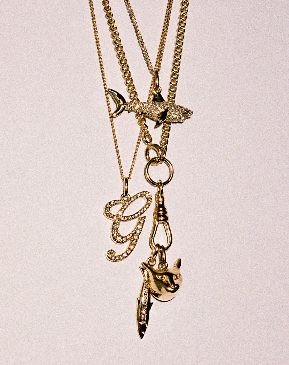 Cat Charm Necklace - Gold Plated